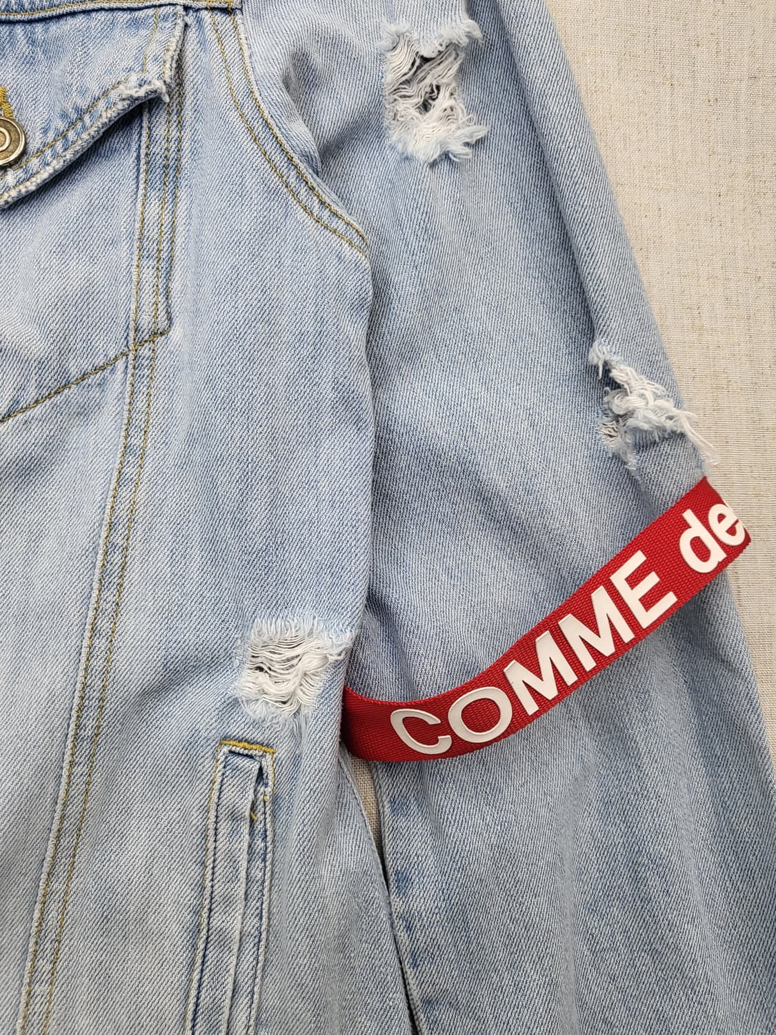 룩다운 데님 자켓 데미지 워싱 m 상품이미지2