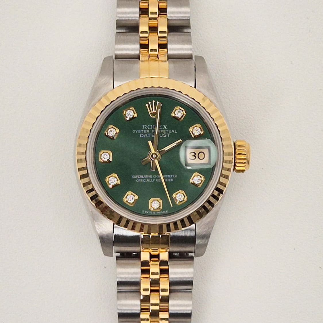 롤렉스 데이저스트 69173 올리브그린 10포인트 천연다이아 26mm 상품이미지1