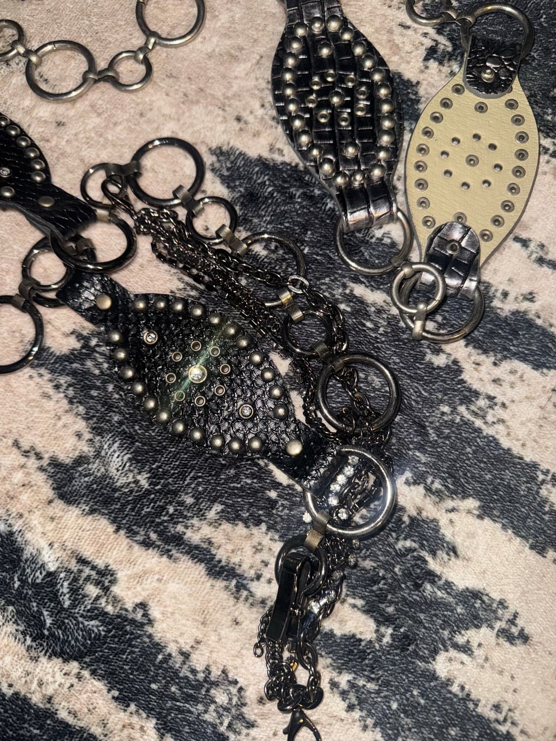 펑크 오리엔탈 빈티지 스터드 체인 벨트 갸루 y2k 상품이미지5