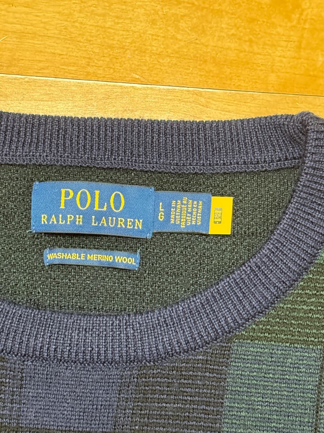 폴로 랄프로렌 블랙와치 타탄체크 니트 L 상품이미지2