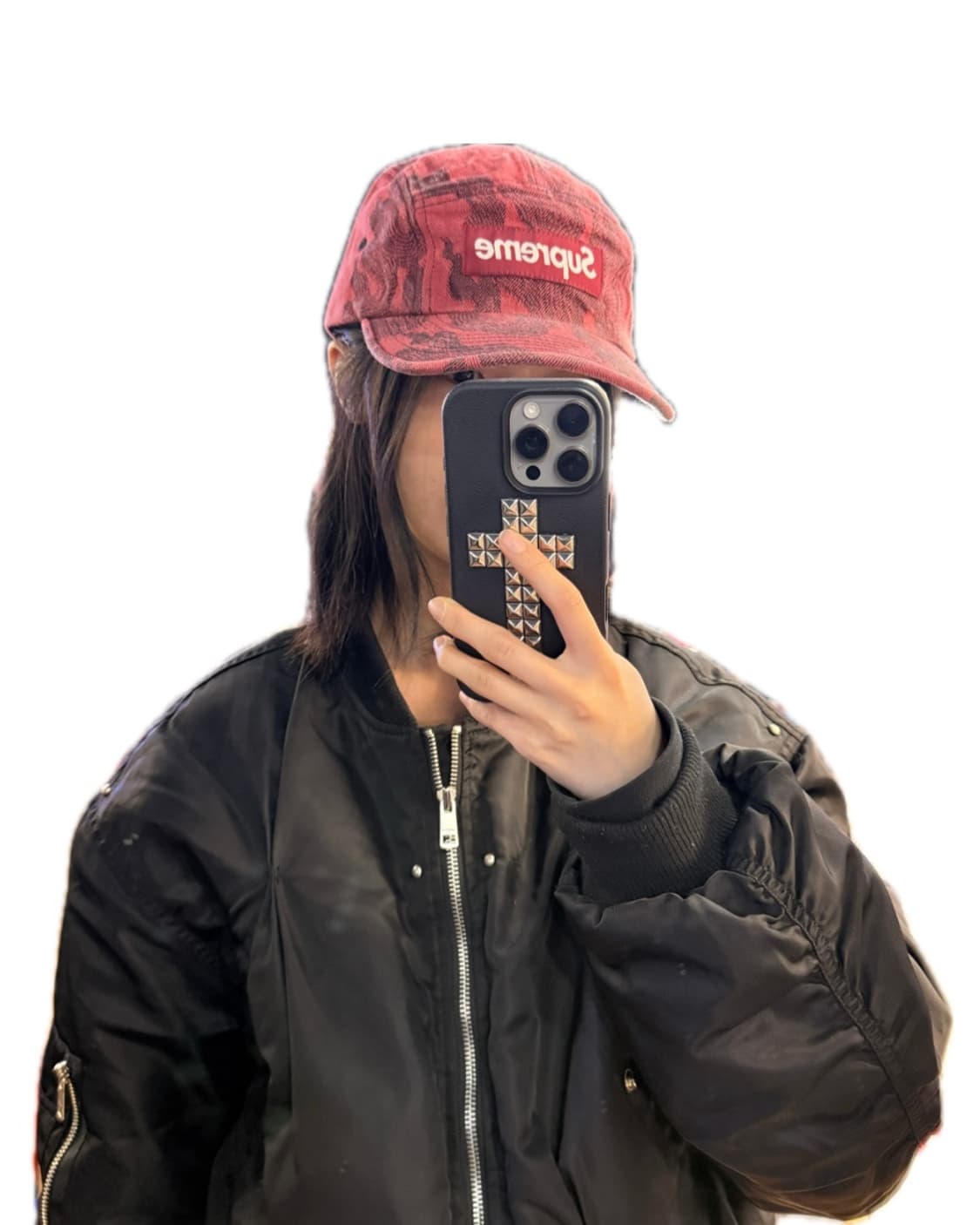 슈프림 플레임 자카드 데님 캠프캡 워시드 레드 - 23SS  상품이미지3