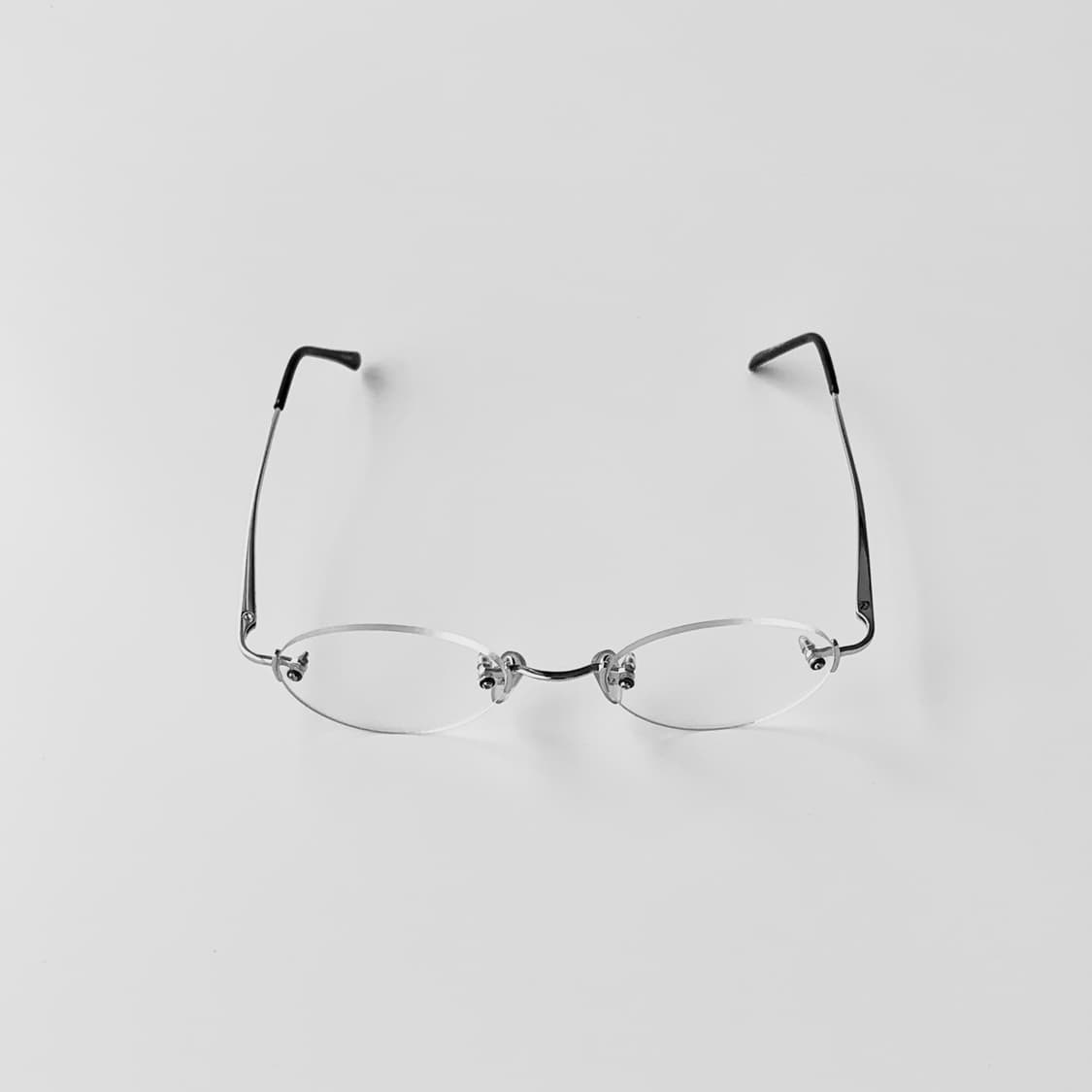 795 데드스탁 픽키 실버 라운드 오벌 경량 무테 빈티지안경 상품이미지2