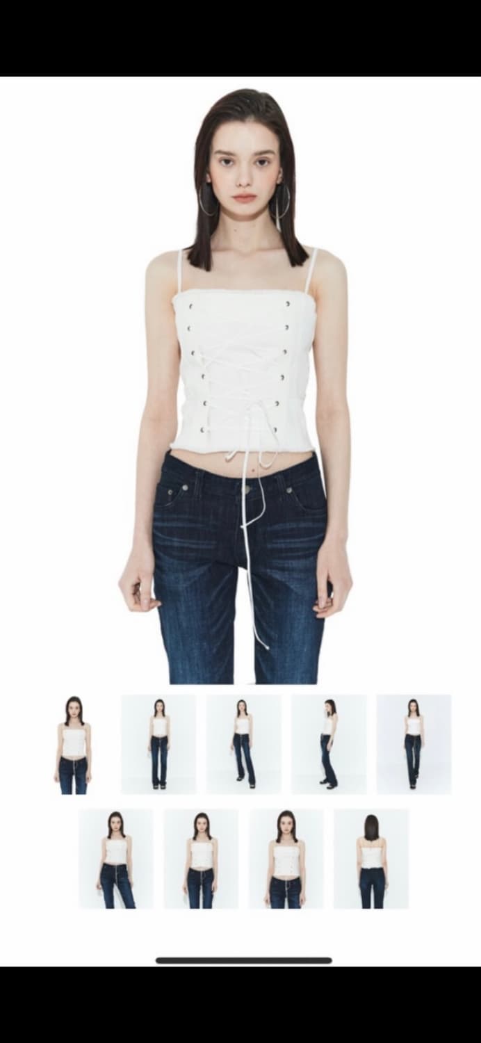 보헤미안서울 코르셋 탑 화이트 나시 상품이미지2