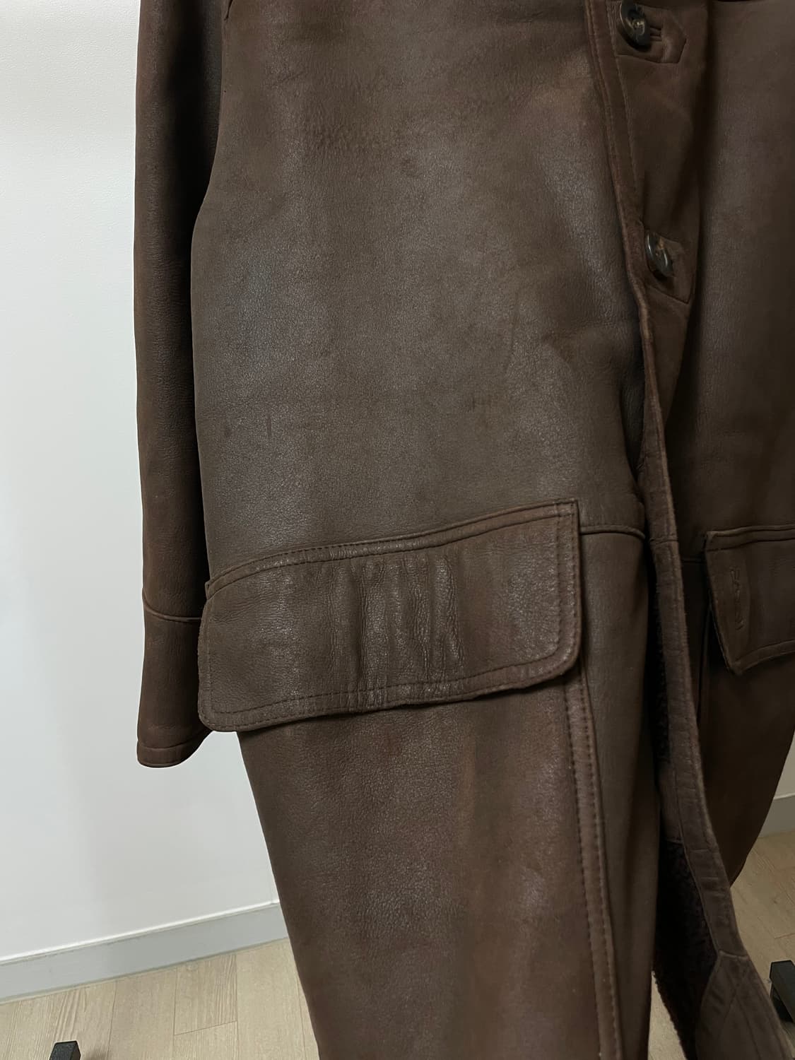 (100) 입생로랑 램스킨 시어링 싱글 무스탕 자켓 상품이미지5