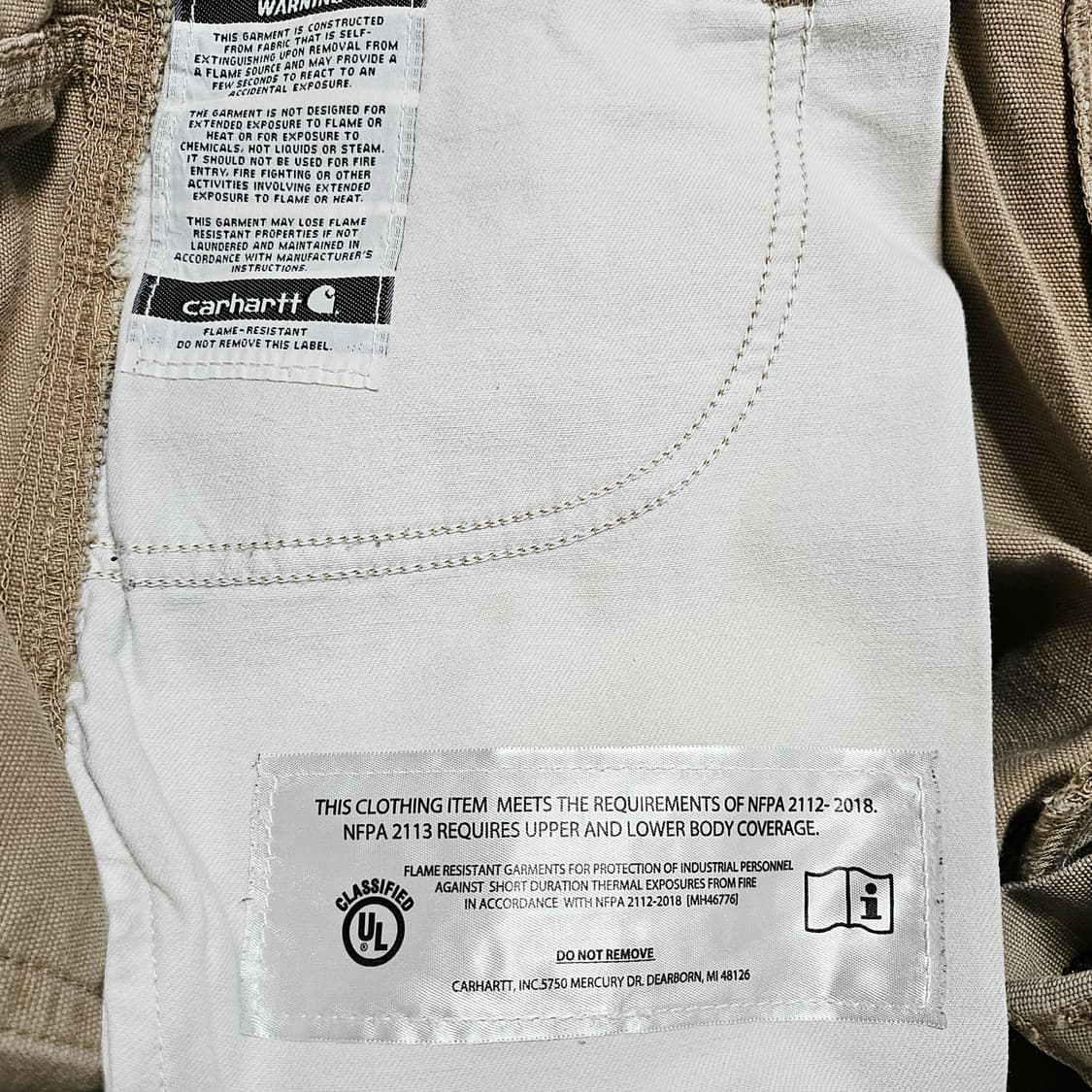 [36X30][칼하트]FR 캔버스 CAT2 오리지날핏 워크 팬츠 상품이미지9