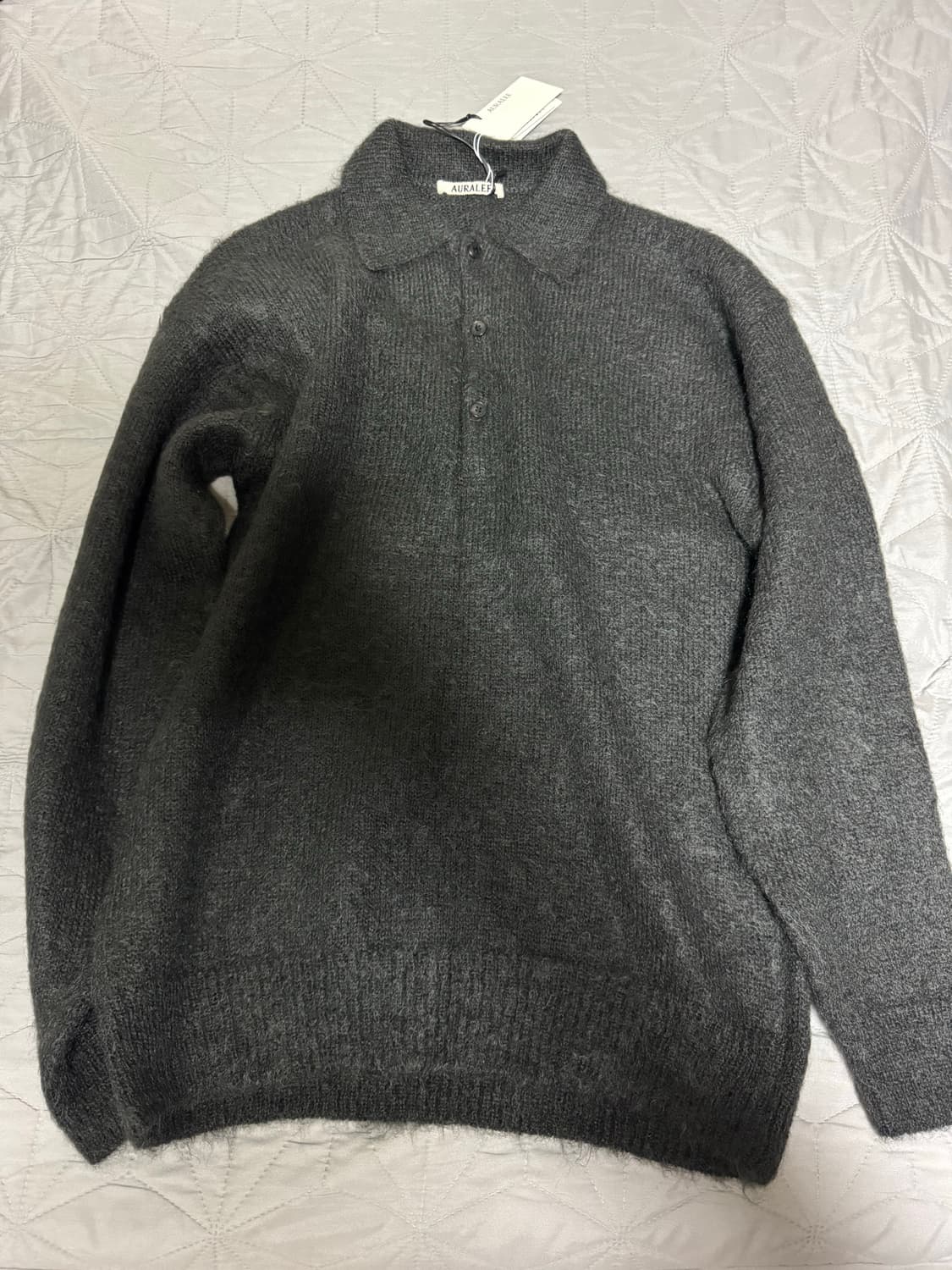 [새상품, 4] 오라리 모헤어 폴로 카라 니트 집업 자켓 가디건 상품이미지2
