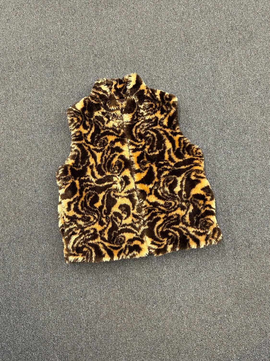 OS)Japanese vintage 여성 패턴 퍼 베스트 상품이미지1