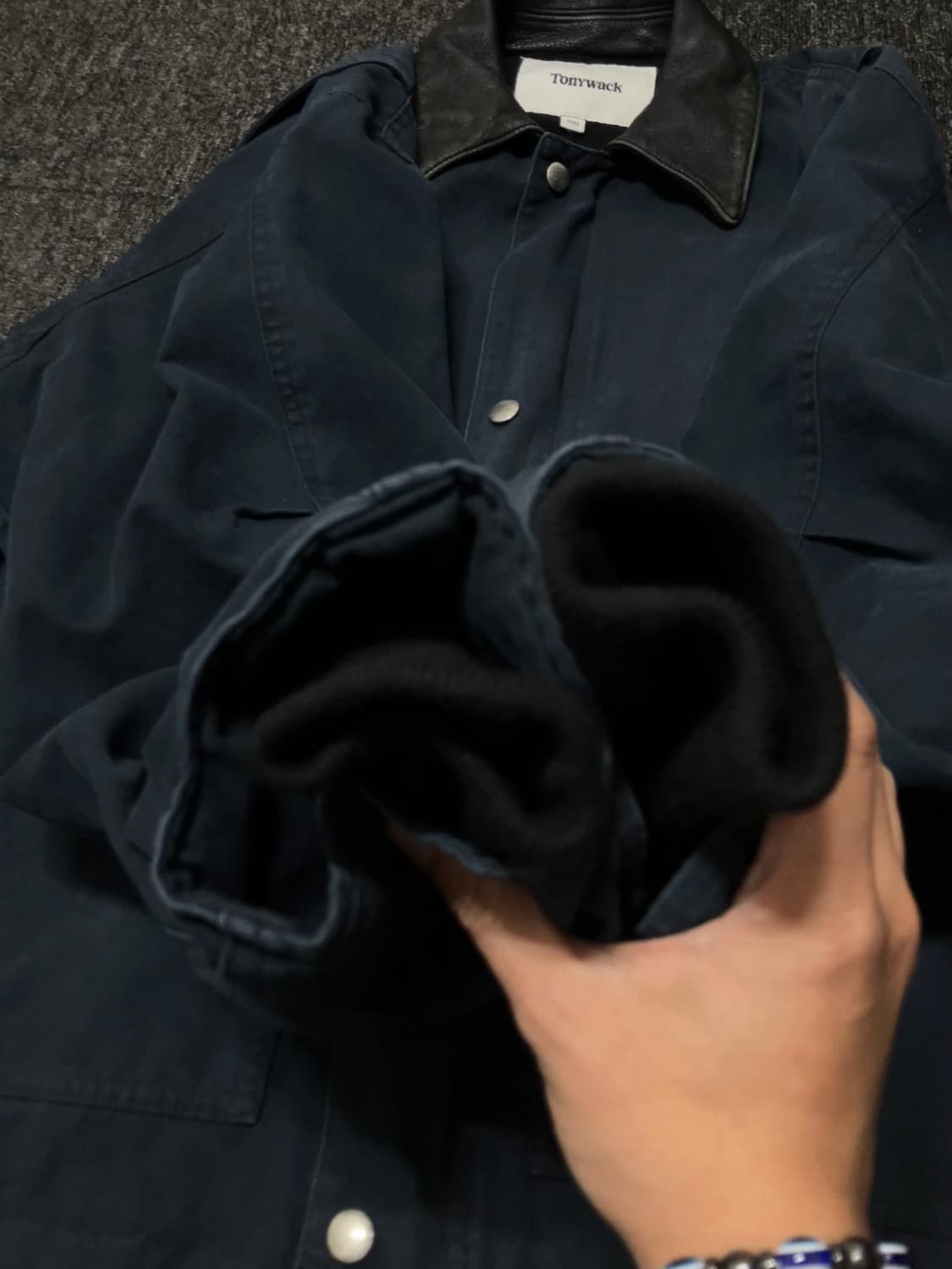 토니웩 레더카라가먼트 워크자켓 페디드네이비 상품이미지6