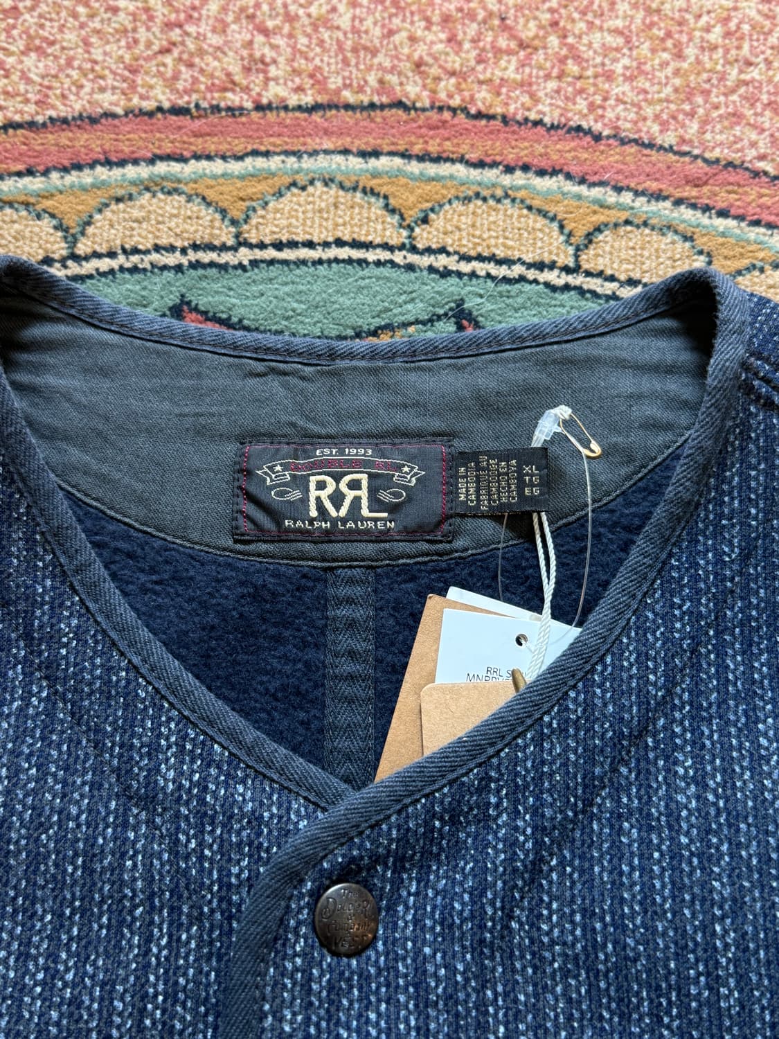 RRL 더블알엘 프린트 인디고 플리스 베스트 아메리칸 캐쥬얼  상품이미지4