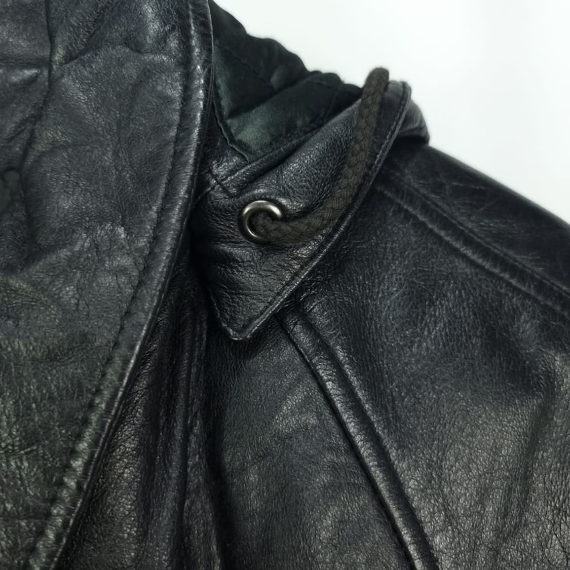 [빈티지] 리얼레더 가죽 코트 블랙 M19362 상품이미지6