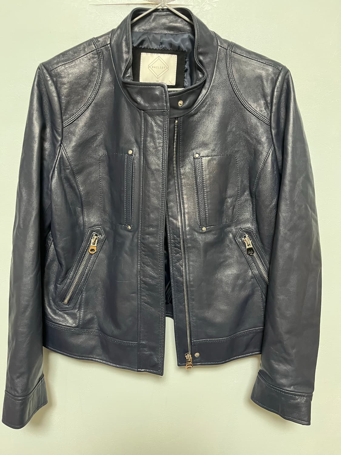 데일리스트 네이비 양가죽 라이더 자켓 상품이미지1