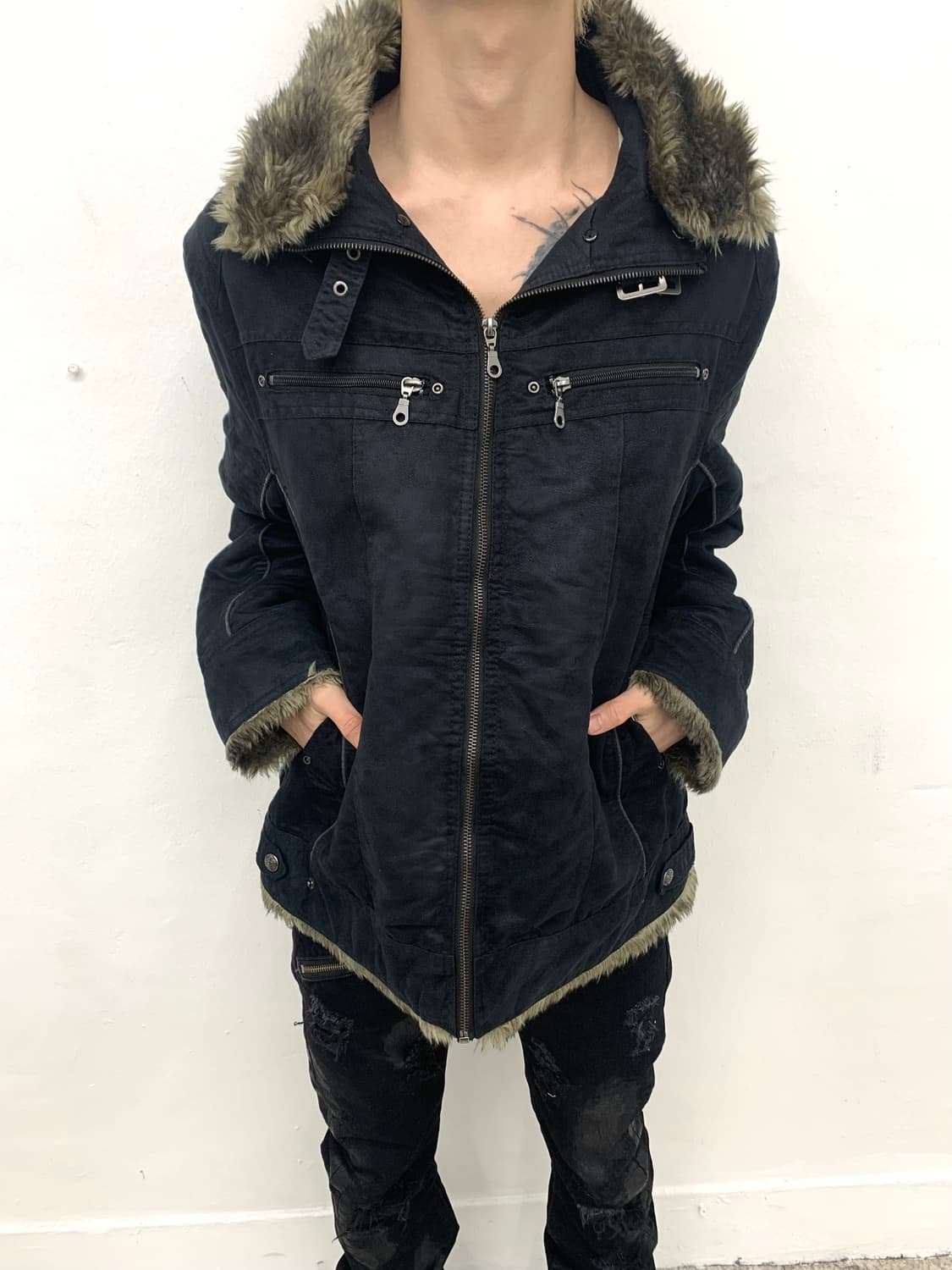 V-kei mood fur rider jacket   상품이미지4