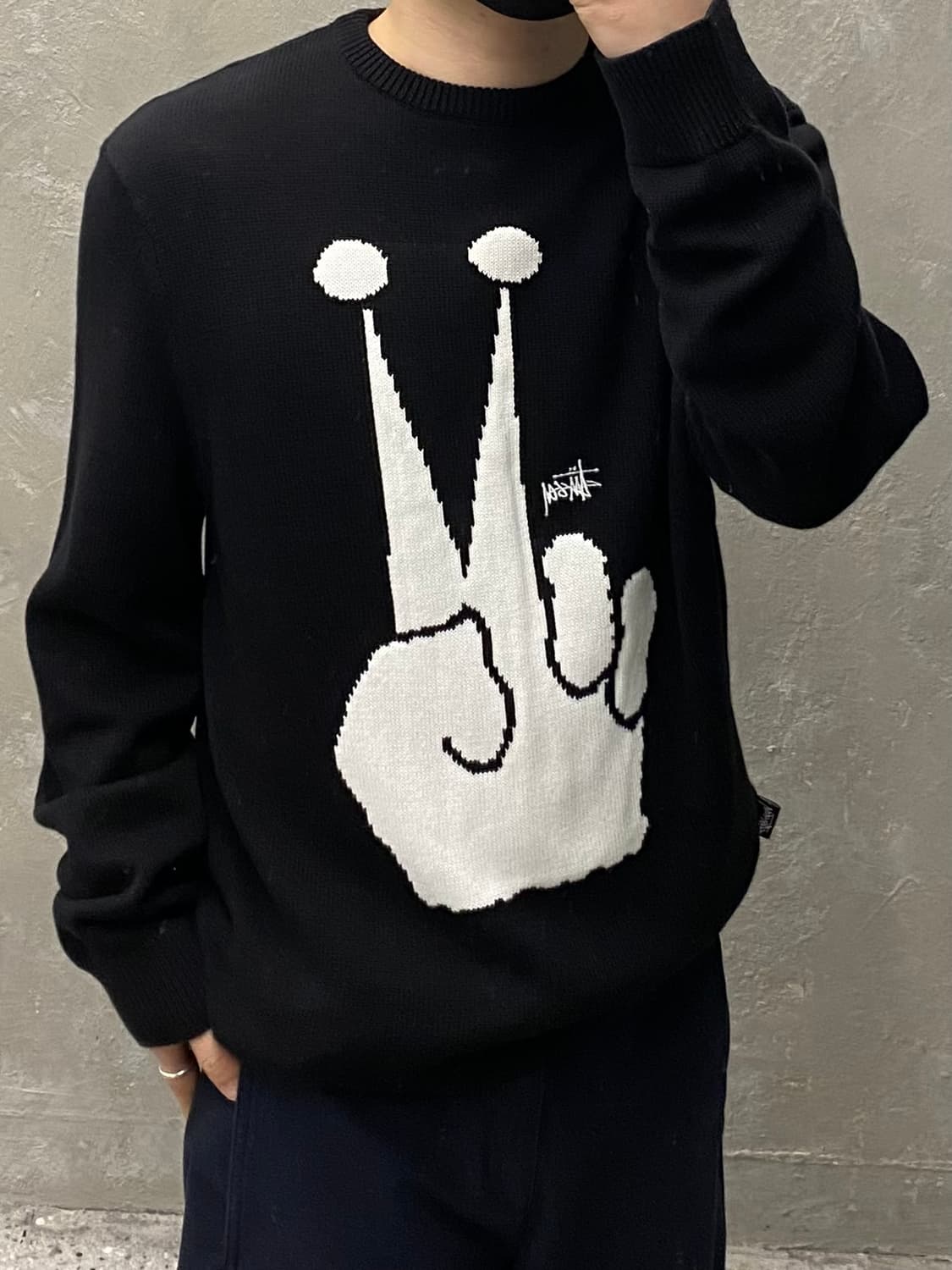 [M] Stussy 스투시 피스 크라운 빅 로고 니트 상품이미지8