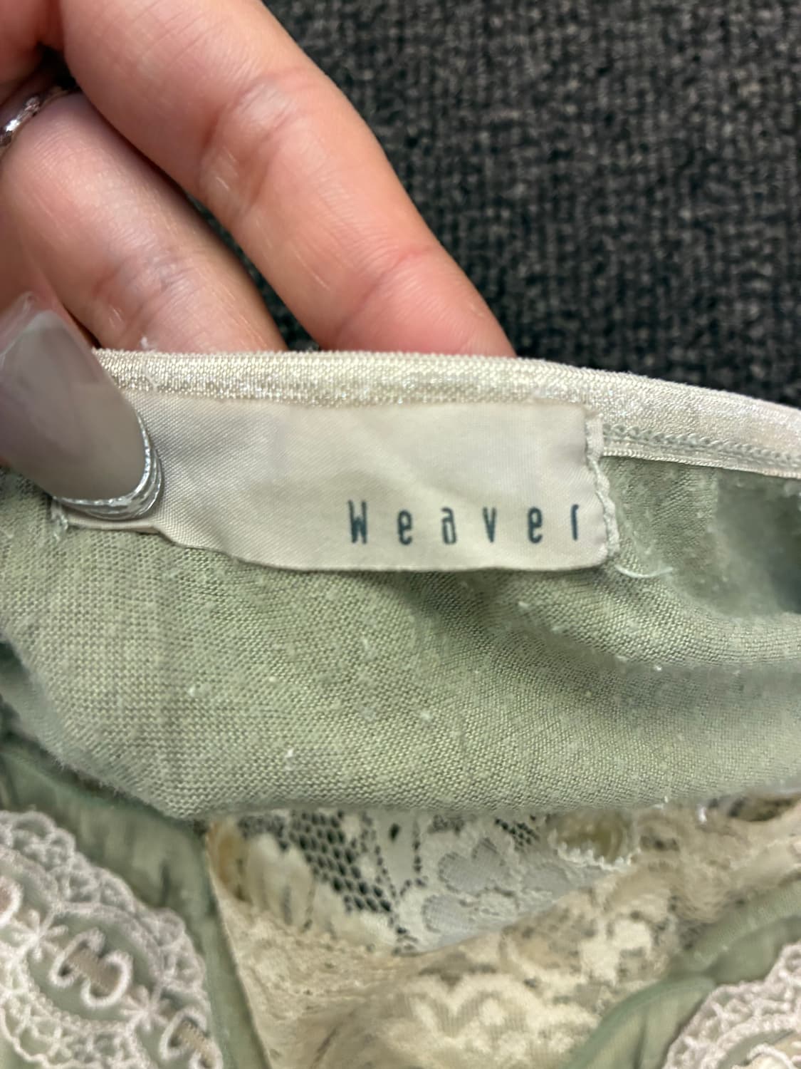 M)Weaver 빈티지 여성 레이스 디테일 민트 나시 상품이미지4