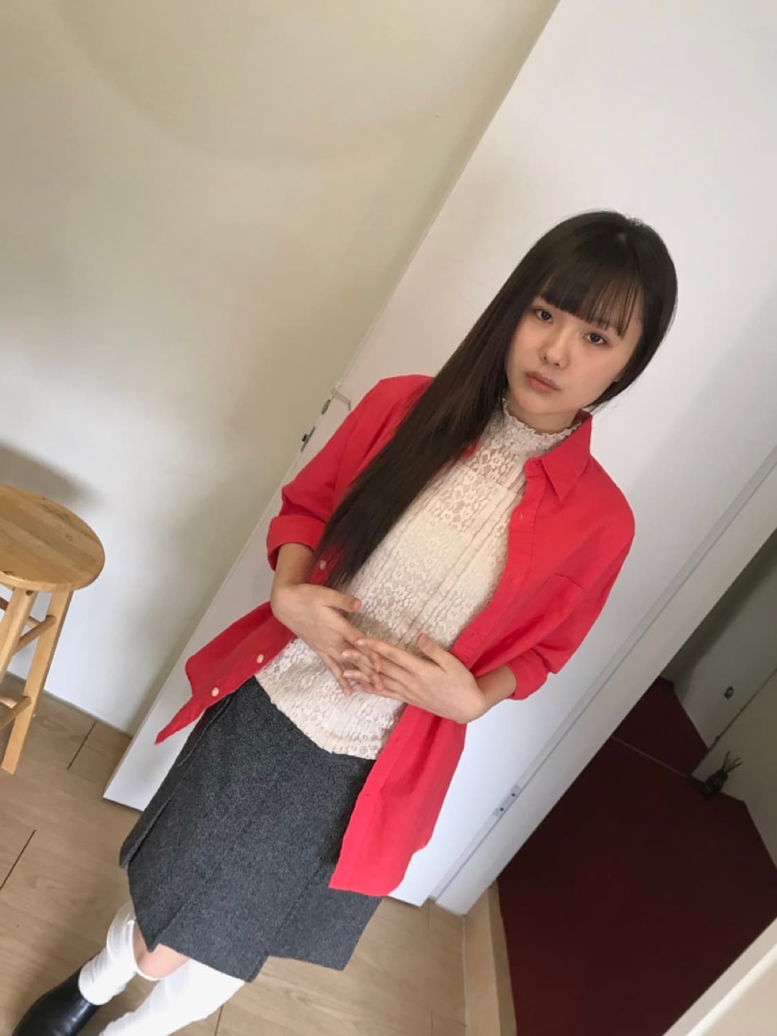 빈티지 핑크 셔츠 상품이미지3