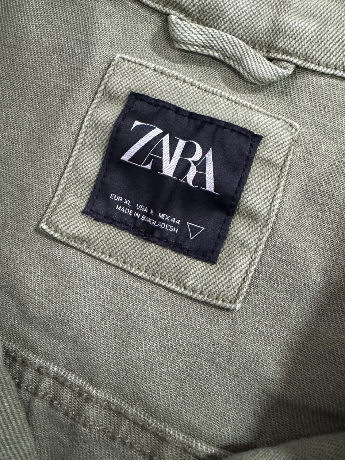 자라 Zara 빈티지 카키 데님 워싱 트러커 자켓 L 상품이미지3