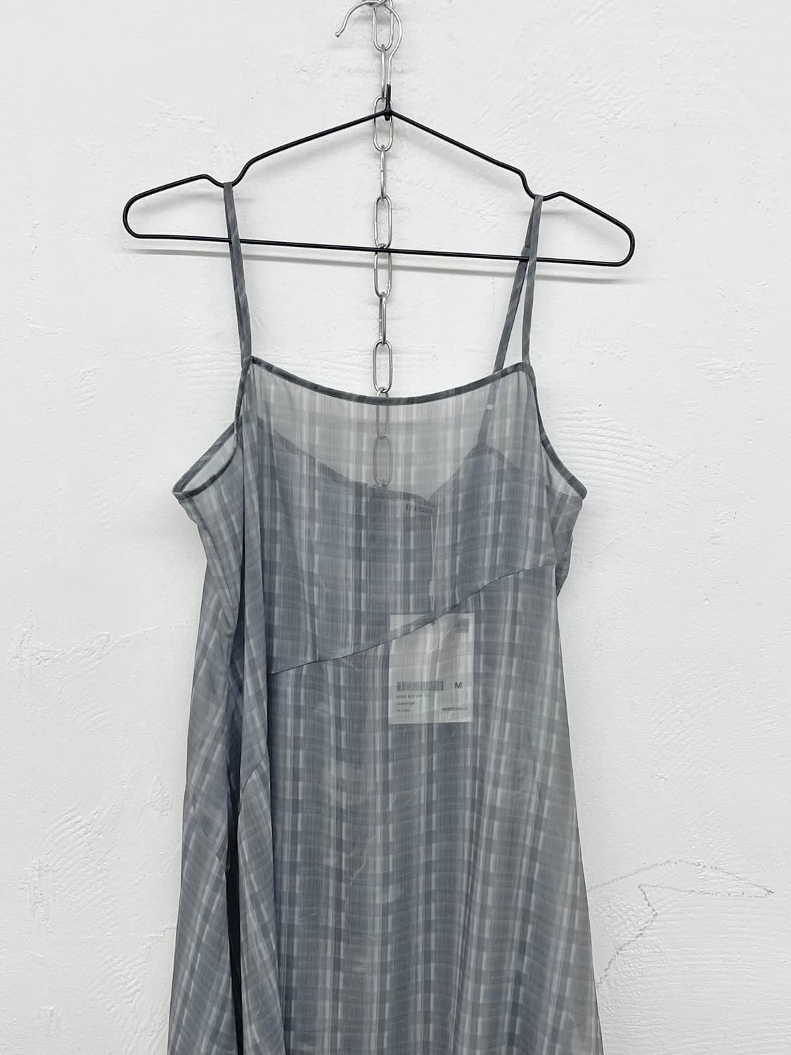 인사일런스 우먼 체크 레이어드 언발 원피스 상품이미지5