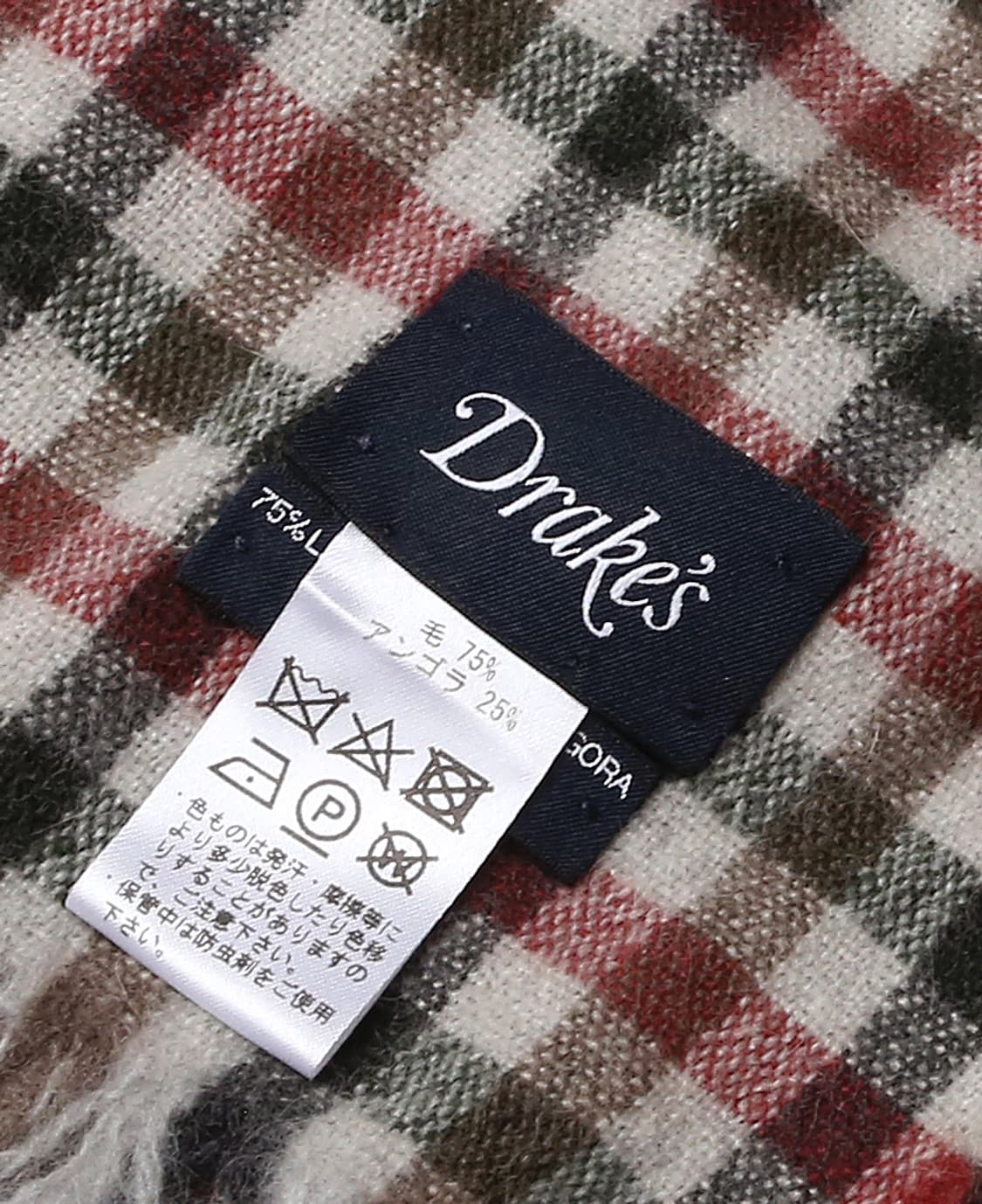 드레익스 [Drake's] 램즈울 앙고라 클래식 깅엄 체크 머플러 상품이미지4