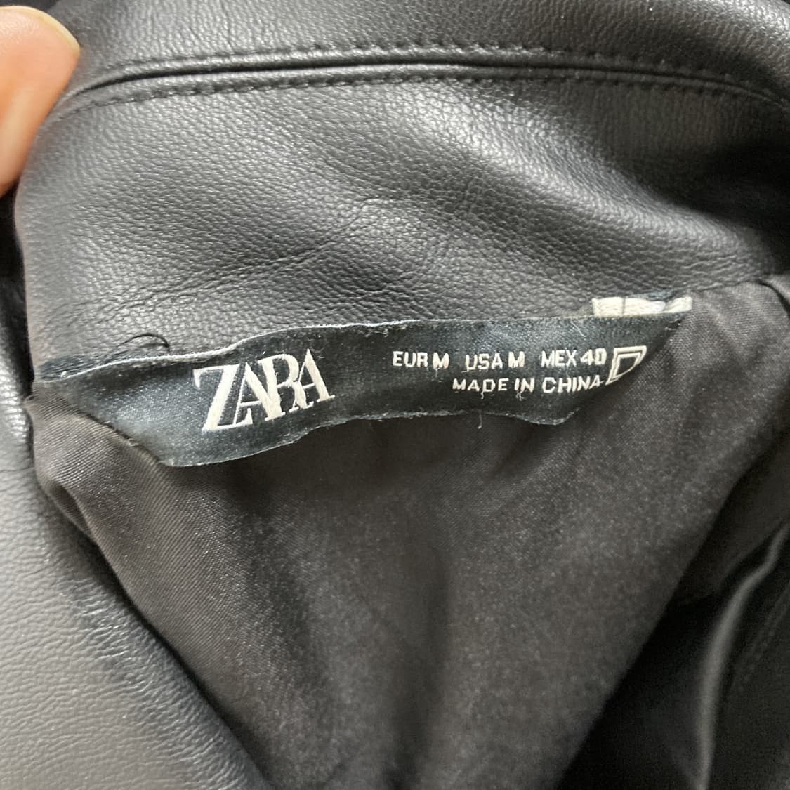 자라 남성레더자켓 카라 블랙 M  상품이미지4