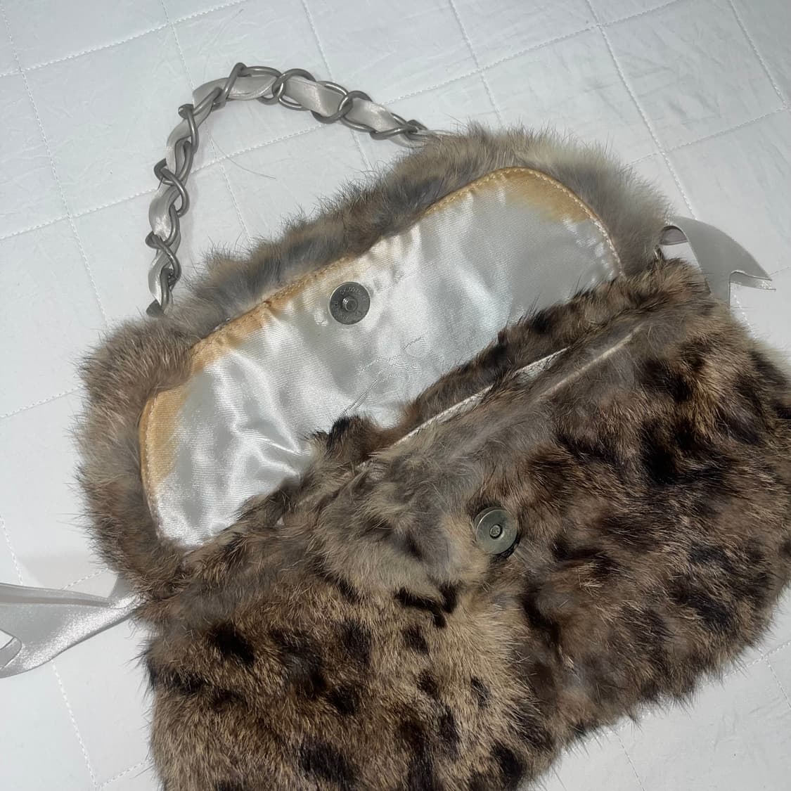leopard real fur gya-ru hand bag 상품이미지2