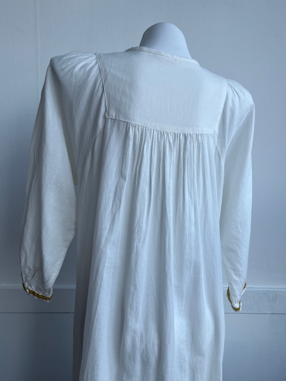 화이트 브라운 수술 블라우스 원피스 상품이미지5