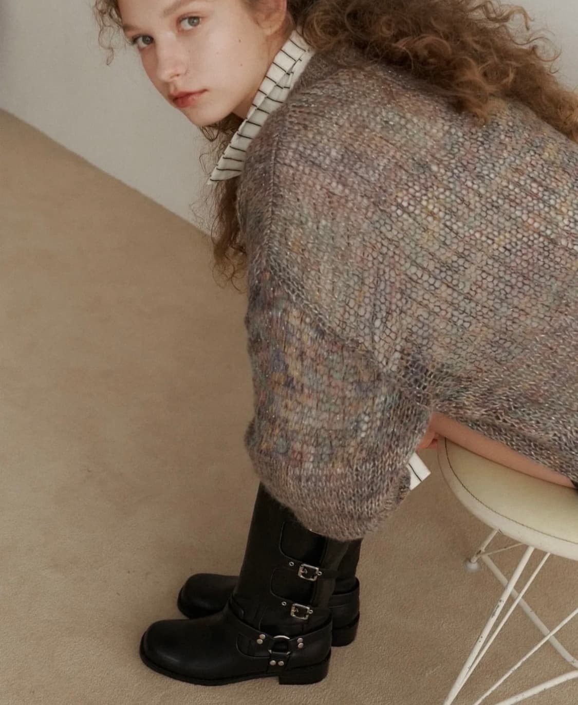 타크트로이메_ Accent 액센트 원형 메탈 바이커 부츠 상품이미지4