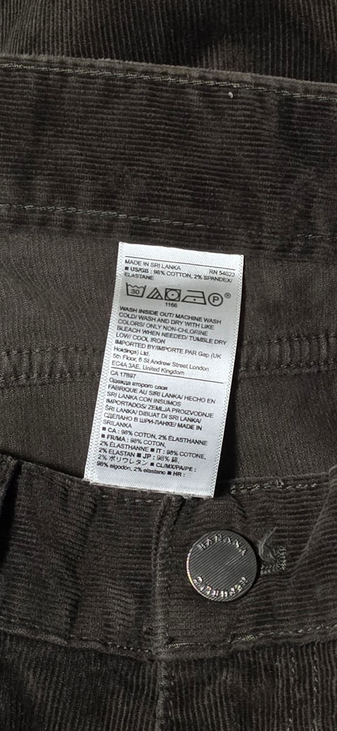 바나나 리퍼블릭 다크 브라운 코듀로이 바지 29x32 상품이미지4