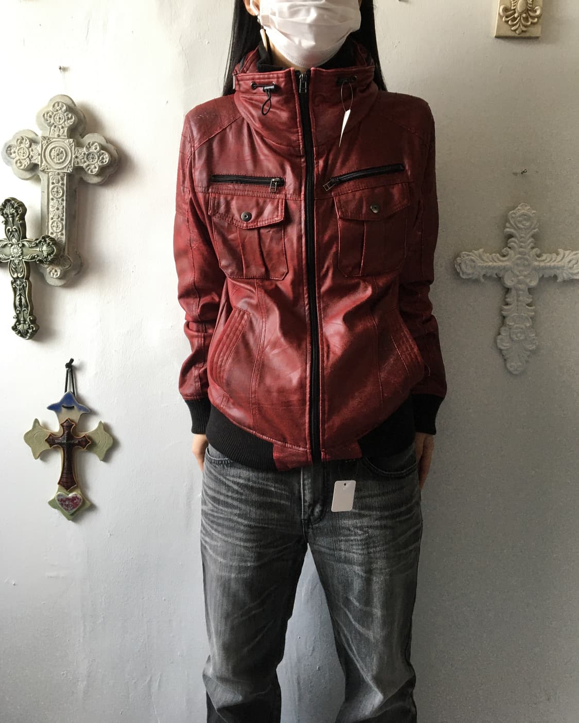 Coating high neck zip up 상품이미지1
