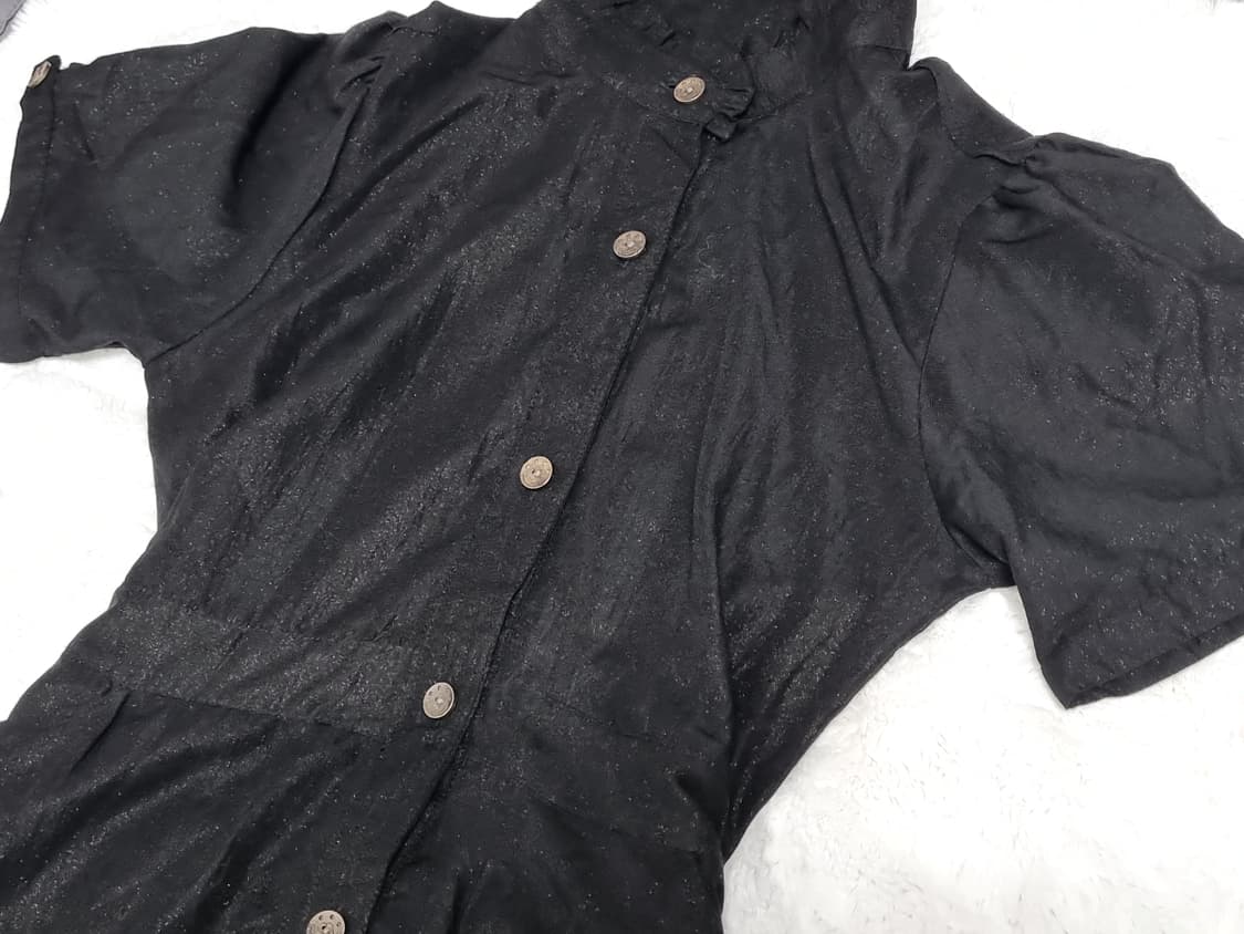 일본 빈티지 일브 블랙 셔링 프릴 원피스 로리타 상품이미지4