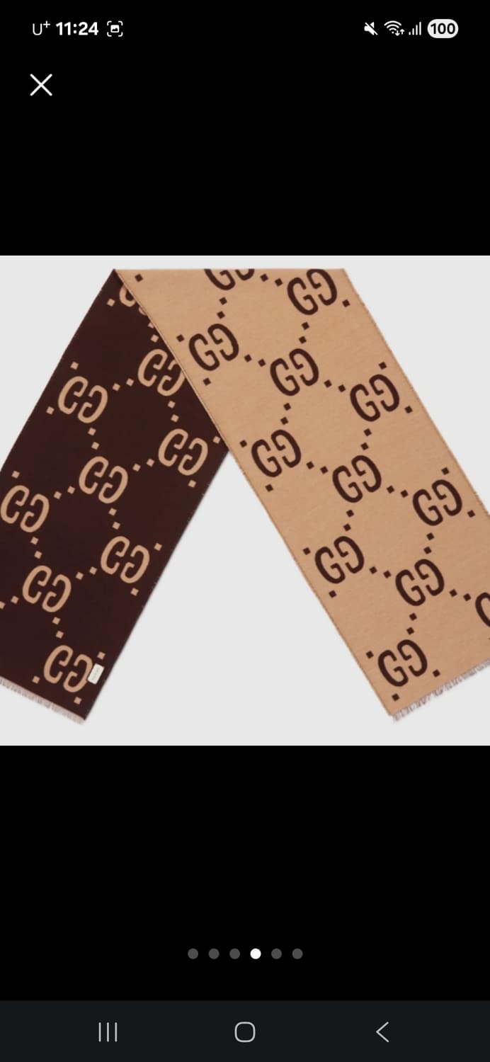 미사용 구찌 GG 자카드 울 실크 스카프 머플러 목도리 정가 82만원 상품이미지5