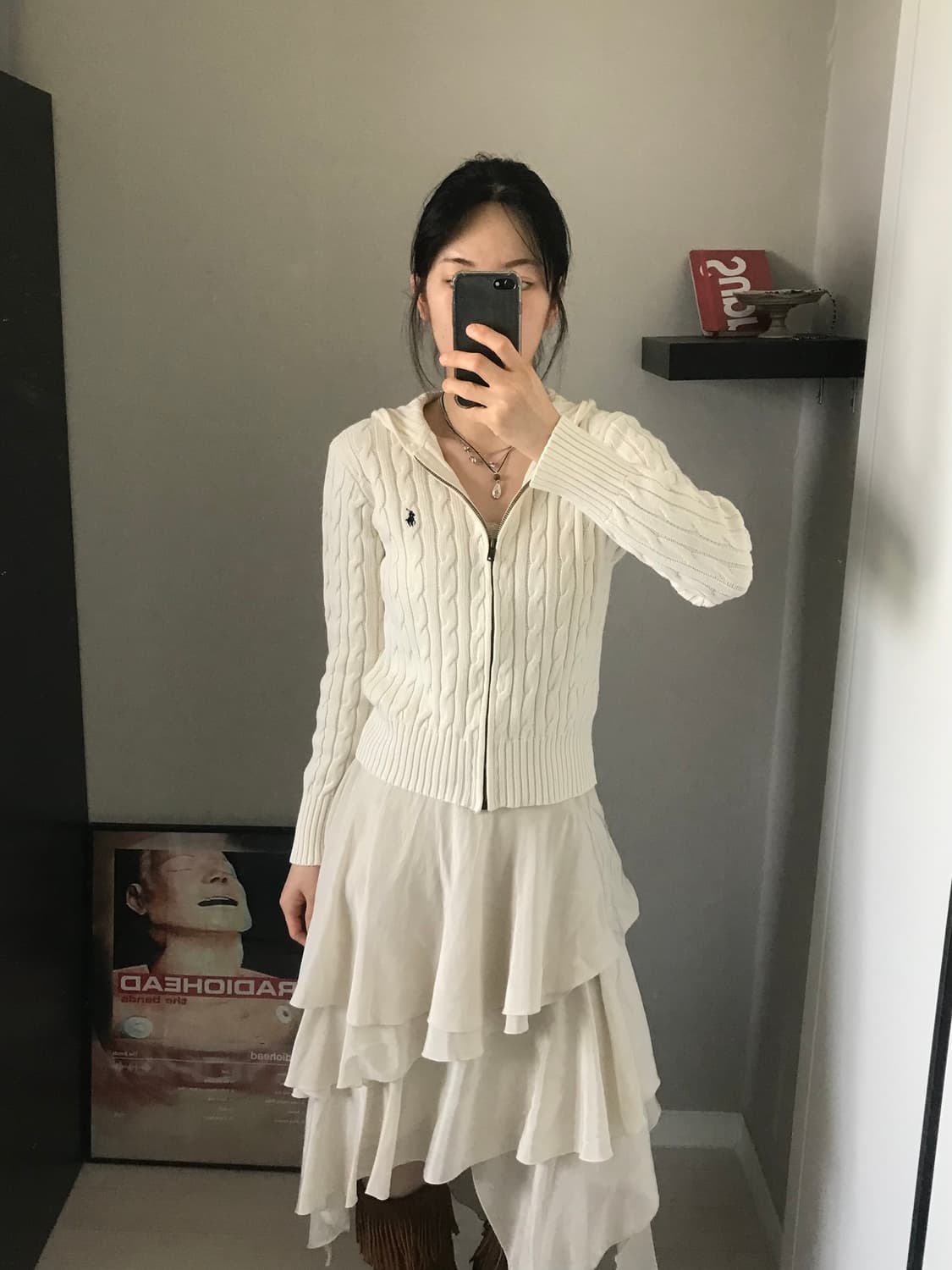 폴로 랄프로렌 포니로고 케이블 니트 후드집업 상품이미지2