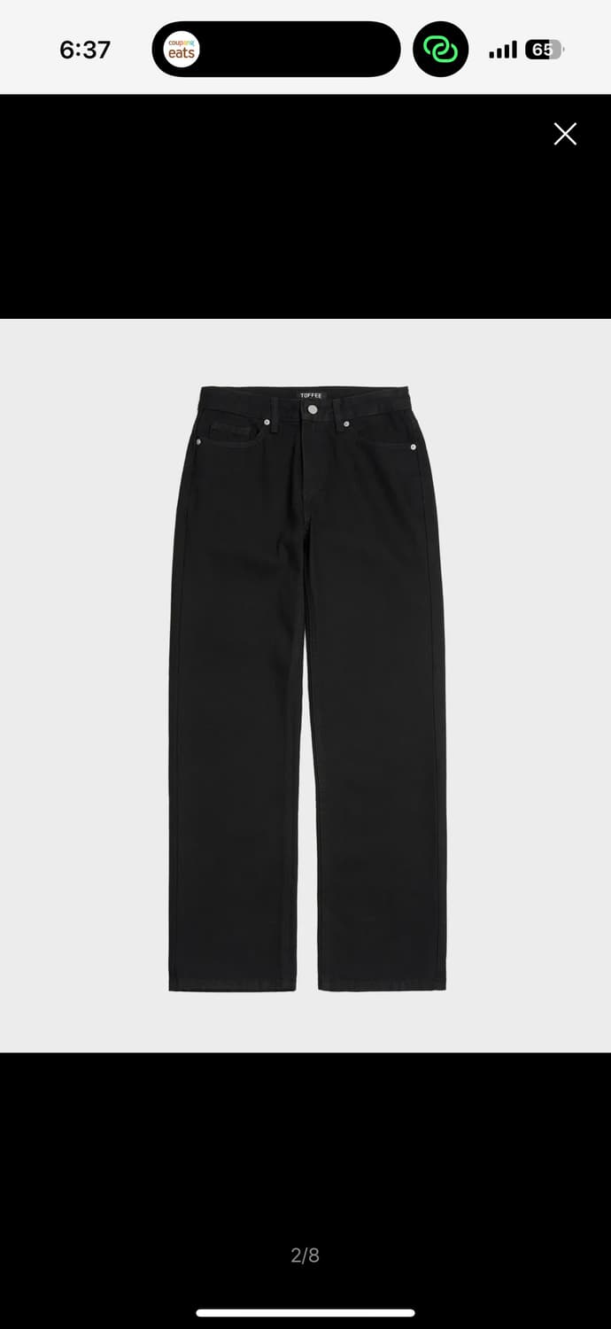 토피 와이드 데님 팬츠 (BLACK) 상품이미지1