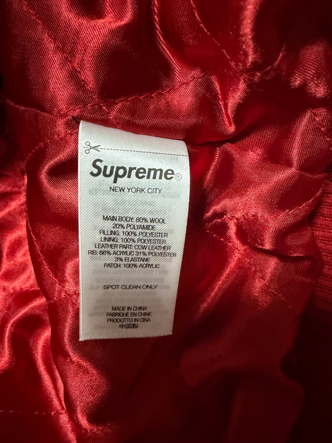 슈프림 x 넘버 나인 x 미키 마우스 바시티 자켓 레드 - 25FW Xl 상품이미지6