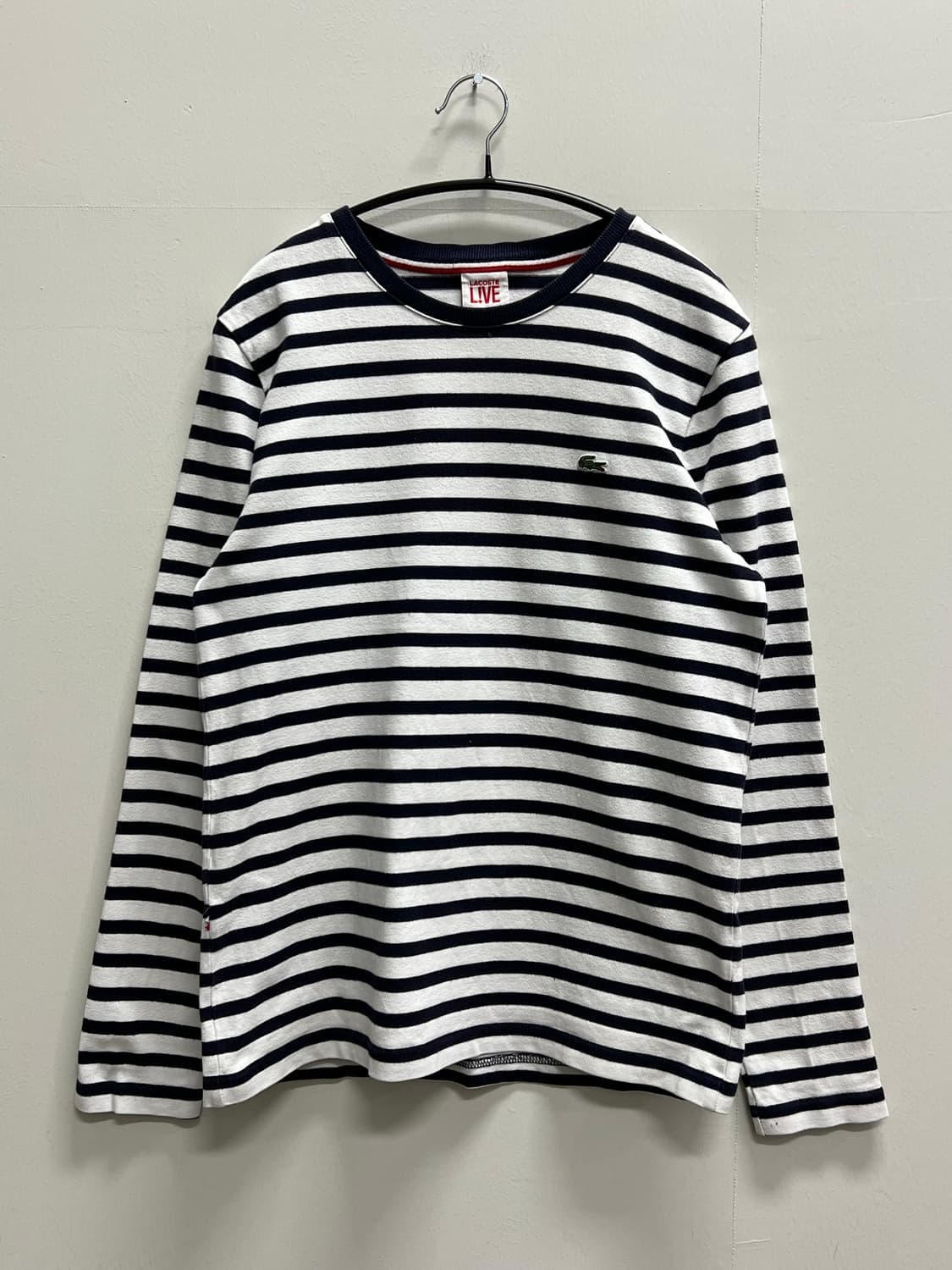 (4) 라코스테 라이브 스트라이프 긴팔 티 네이비/화이트 상품이미지2