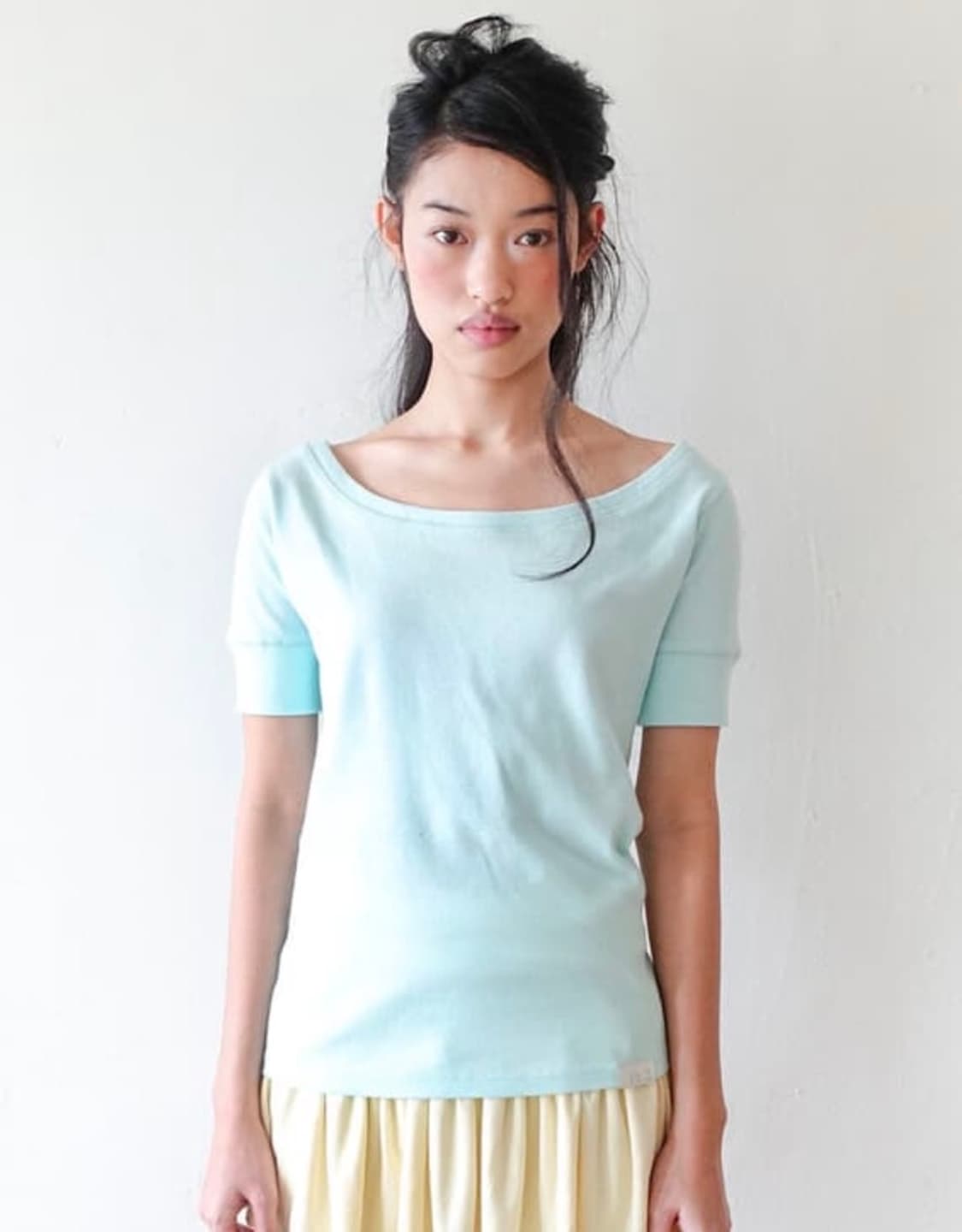 (구해요)샵페어리 립 하프 탑 민트 rib half top mint 상품이미지1