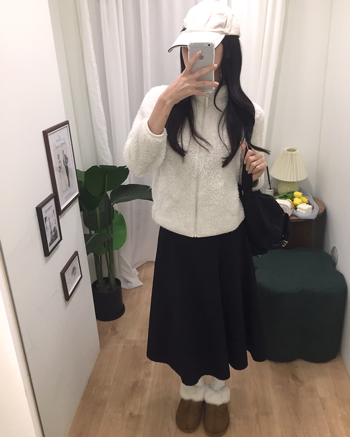 여성 유니클로 양털 후리스집업 90 상품이미지1