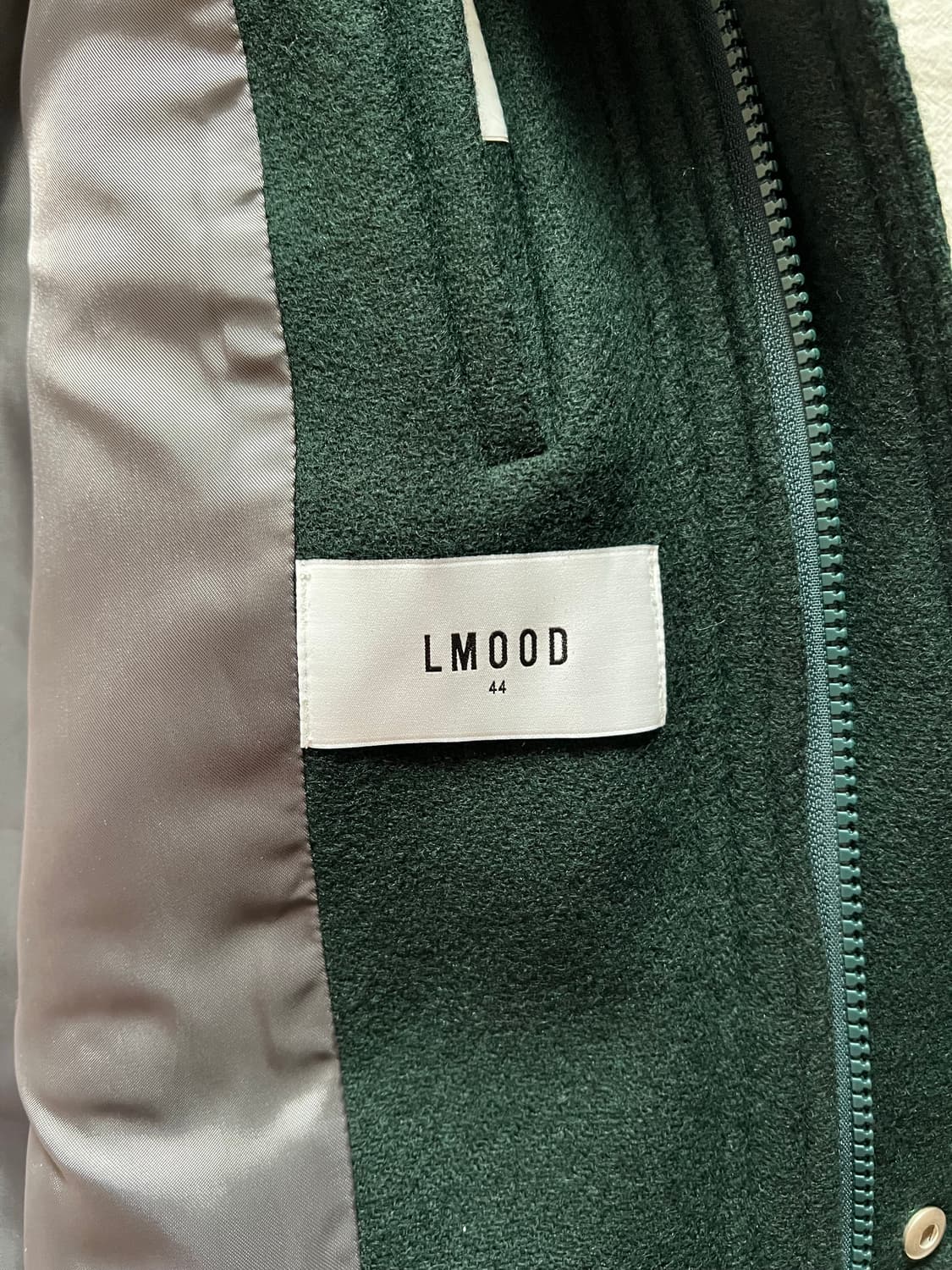 [새상품] 44) 엘무드 프레피 스타디움 바시티 재킷 딥 그린 상품이미지7