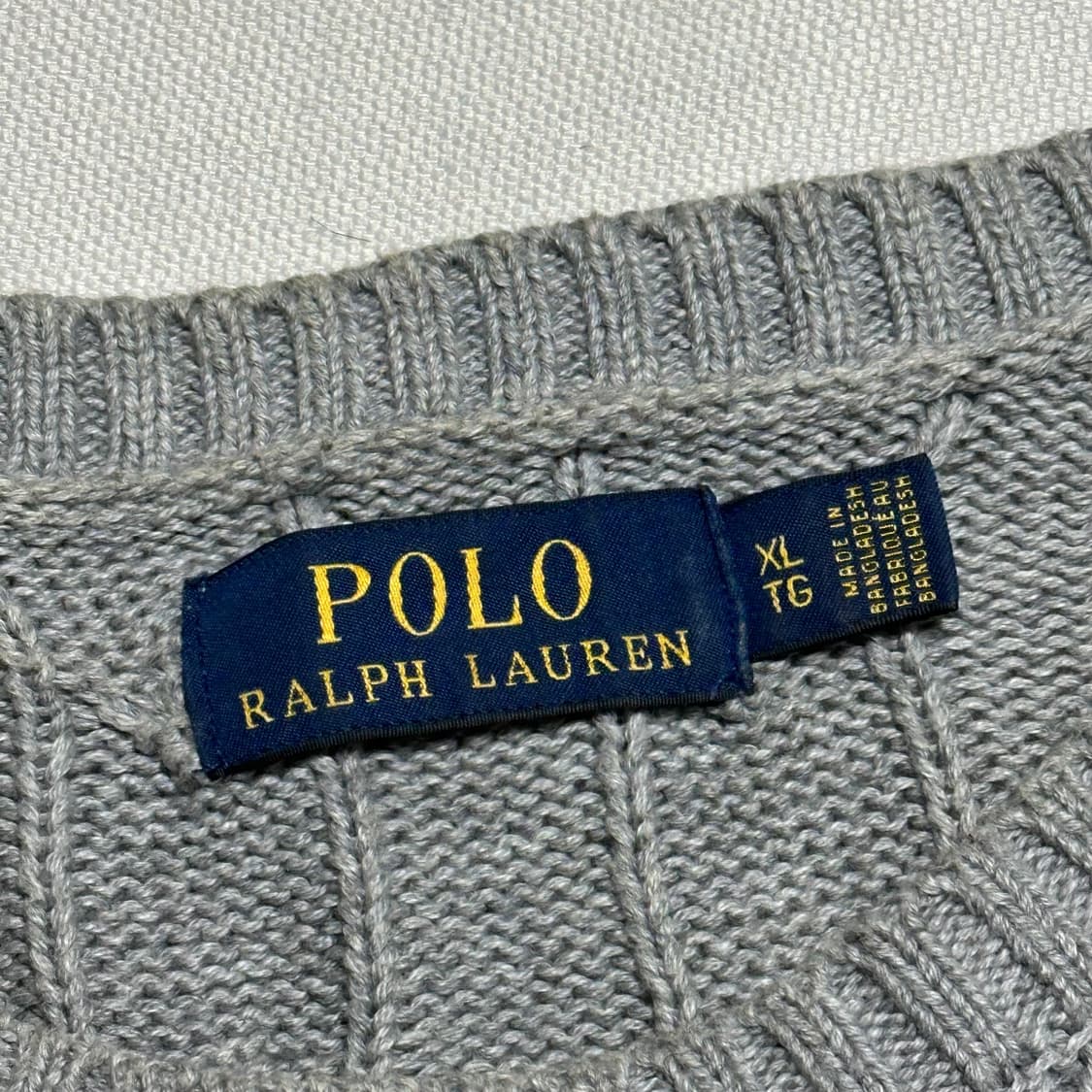 XL 폴로랄프로렌 그레이 코튼 케이블 니트  상품이미지4