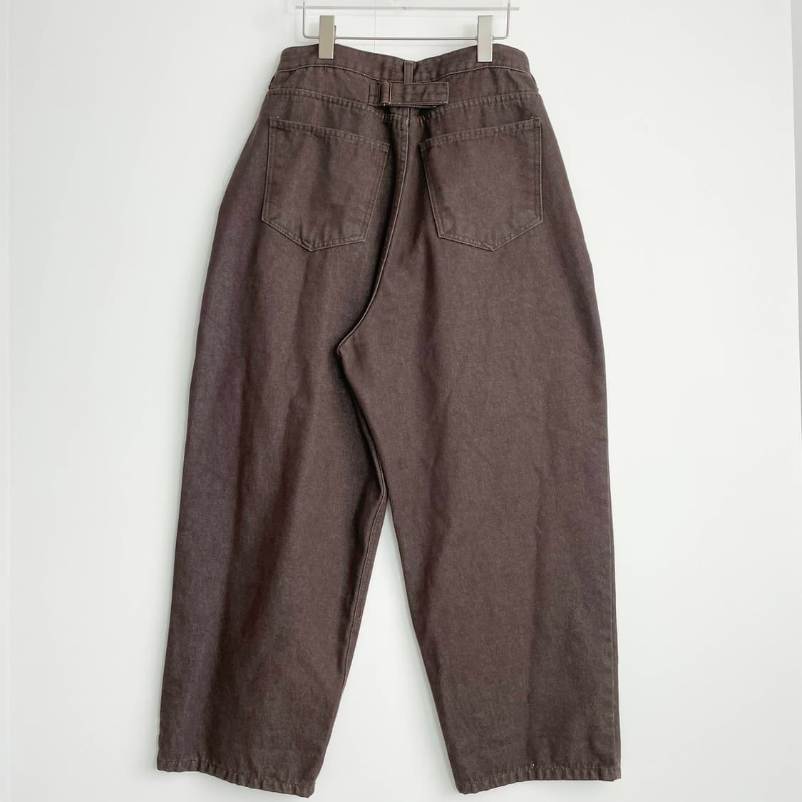 F2 linenne 리넨느 와이드 데님 팬츠 벨티드 브라운 L사이즈 상품이미지3