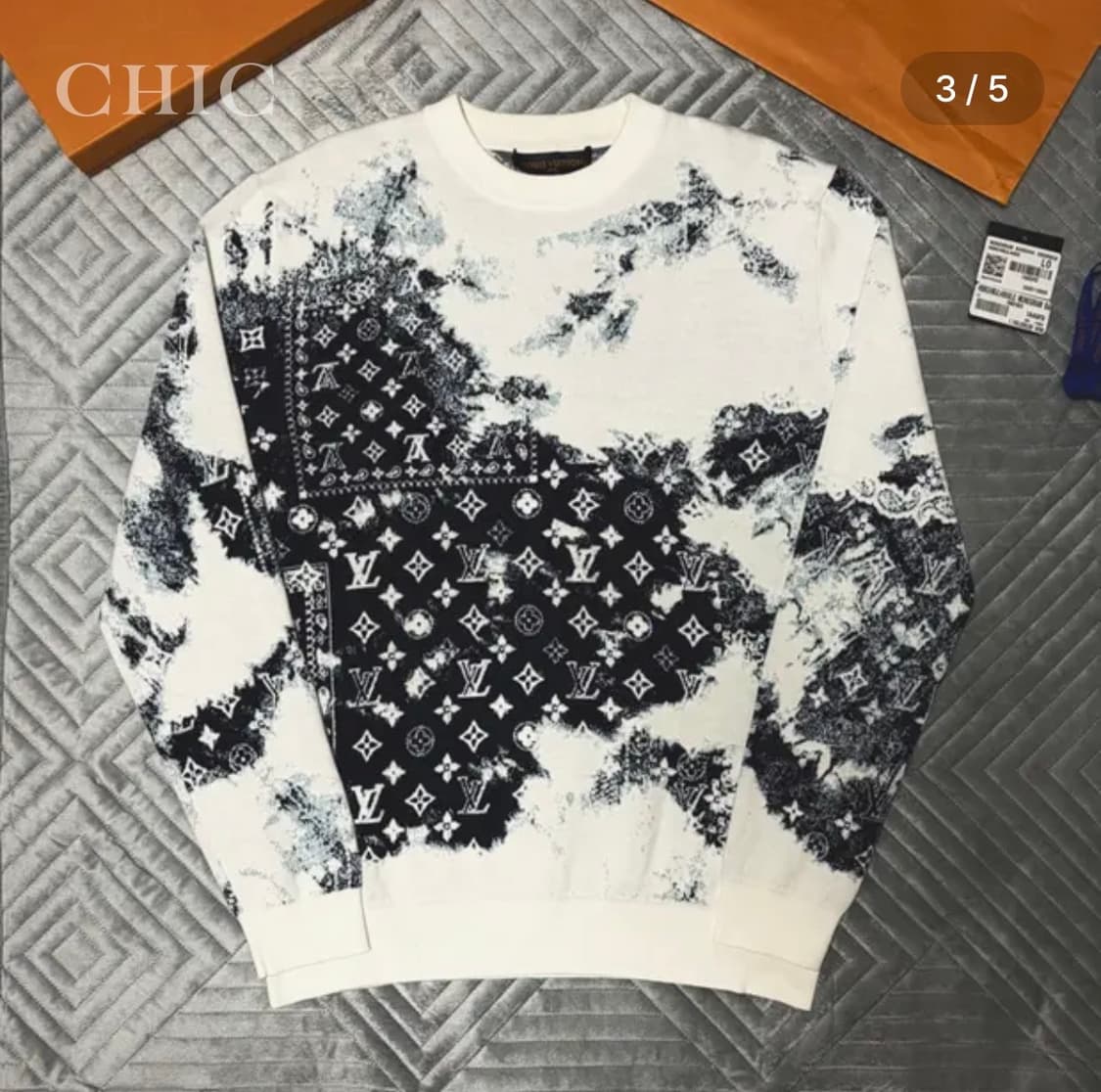 루이비통 모노그램 반다나 니트 (화이트, 한정판) 상품이미지3