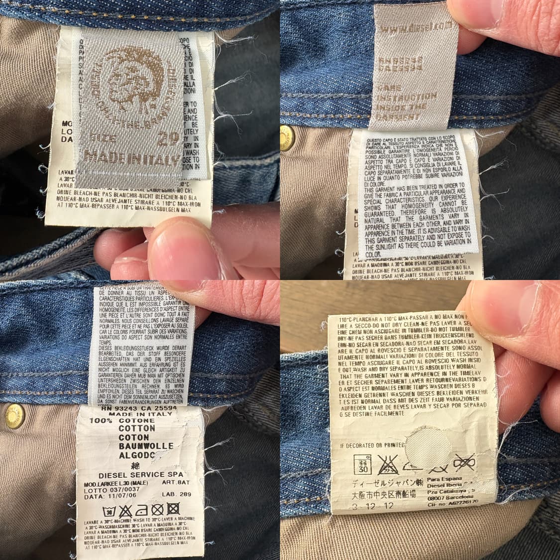 디젤 Diesel LARKEE 스트레이트 데님 팬츠 (이태리 생산) 상품이미지10