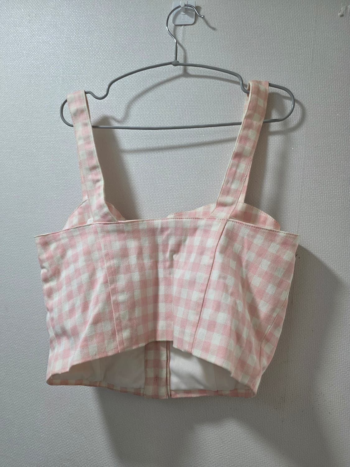 핑크 체크 뷔스티에 상품이미지4