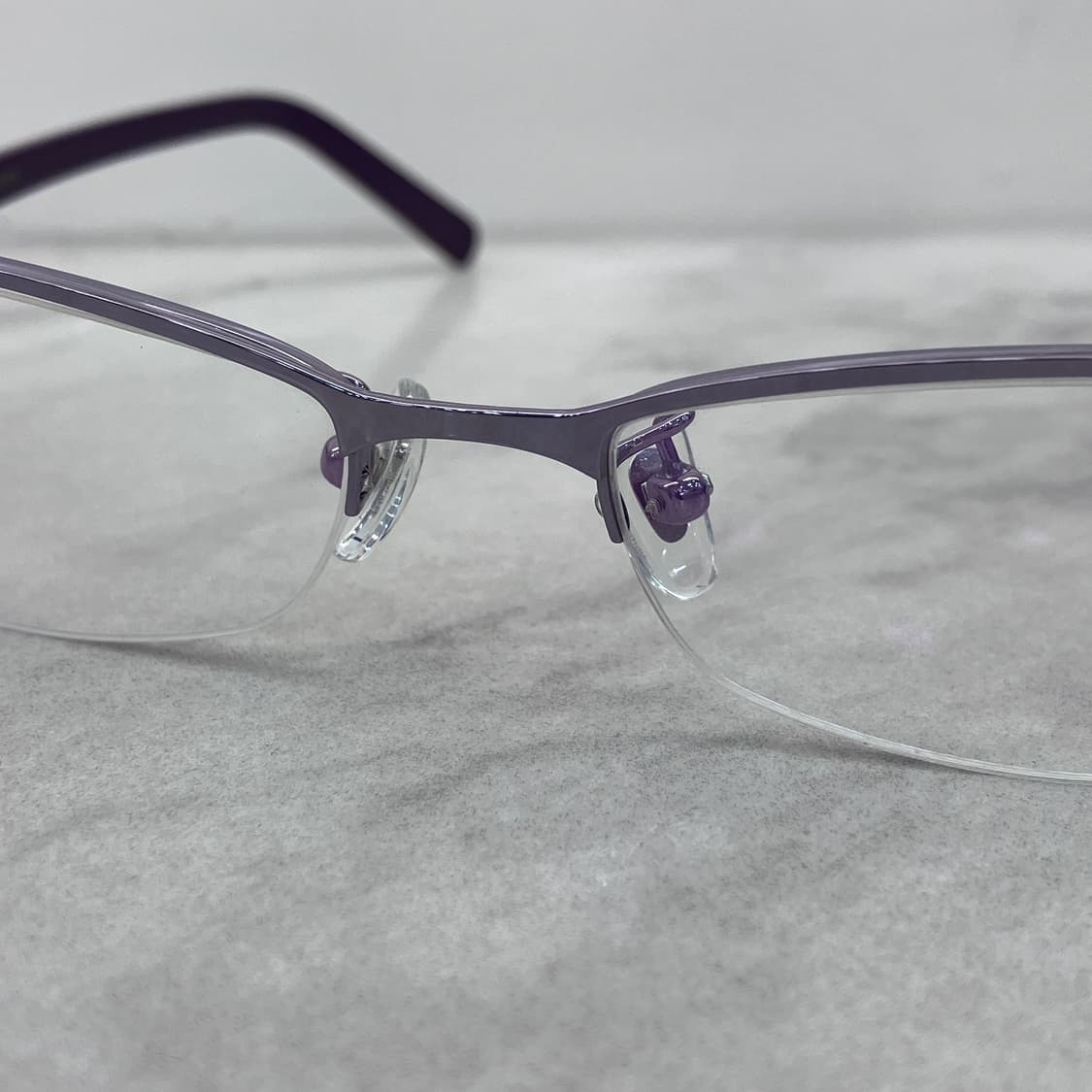 C75 RUDIA 바이올렛 브로우 스퀘어 반무테 안경 상품이미지5
