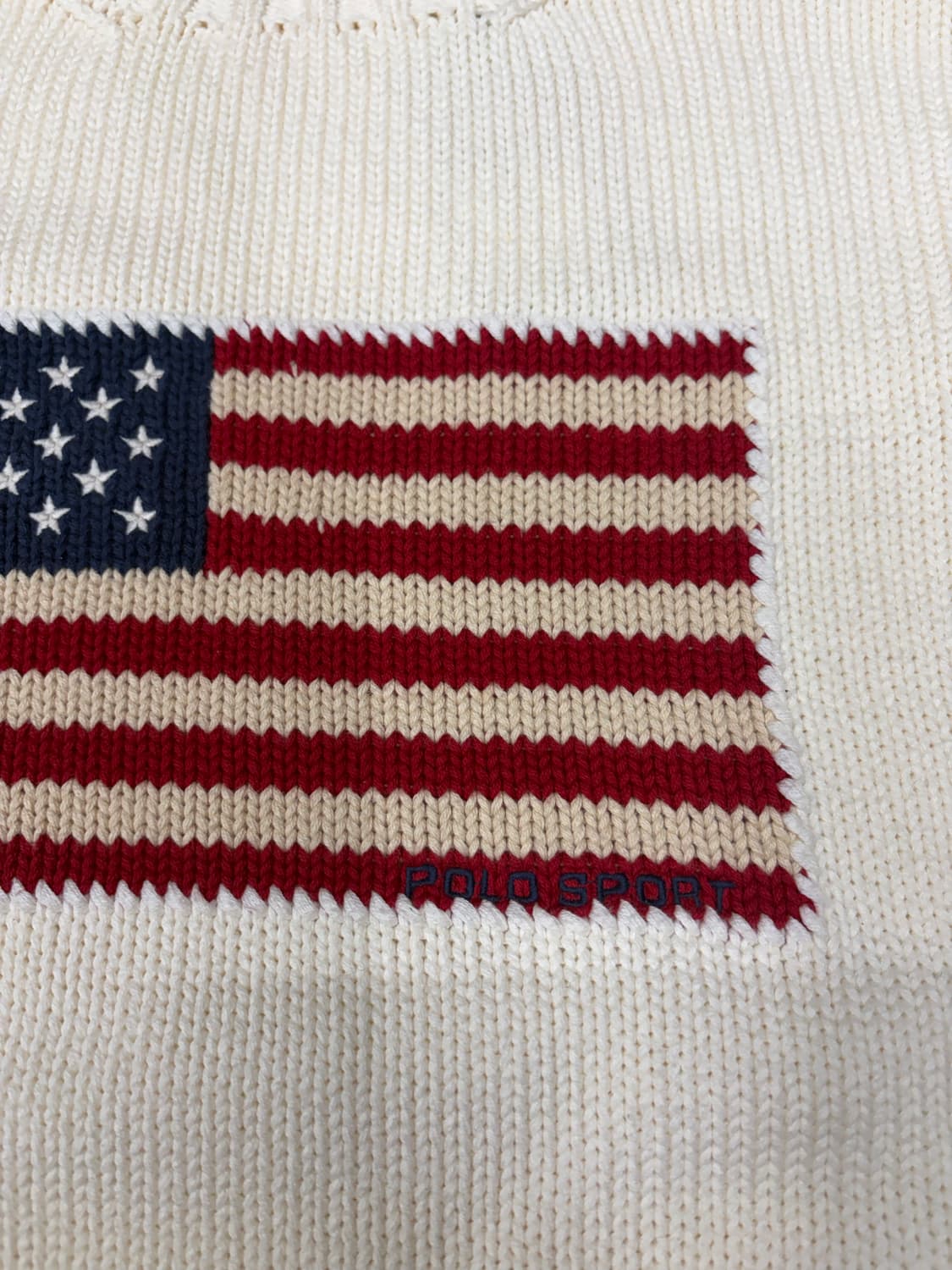 90s 폴로 랄프로렌 성조기 니트 아이보리 상품이미지5