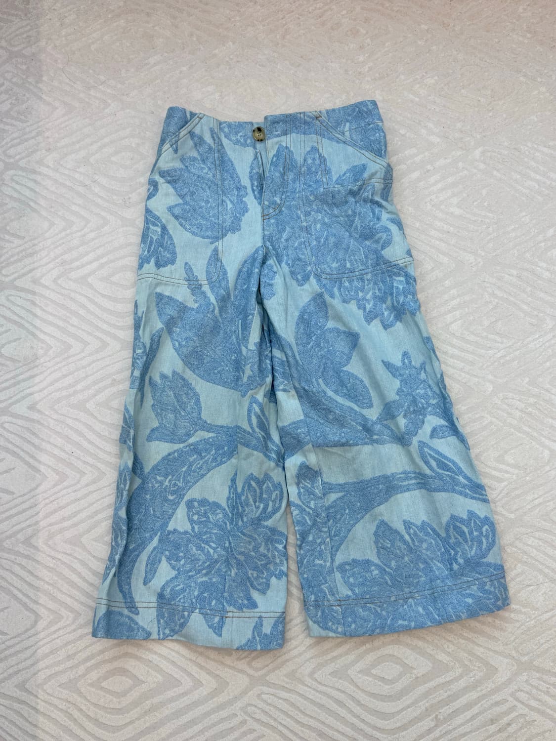 아크네 스튜디오 플라워 패턴 와이드 데님 버뮤다 팬츠  상품이미지1