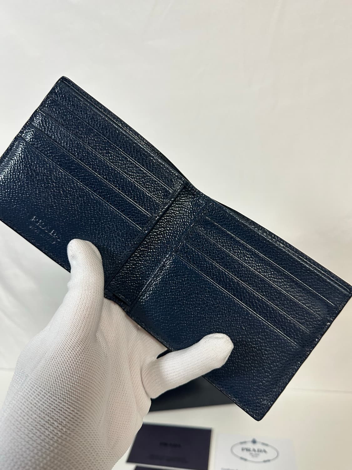 프라다 비텔로 메탈로고 투톤 반지갑 (OS) 상품이미지4