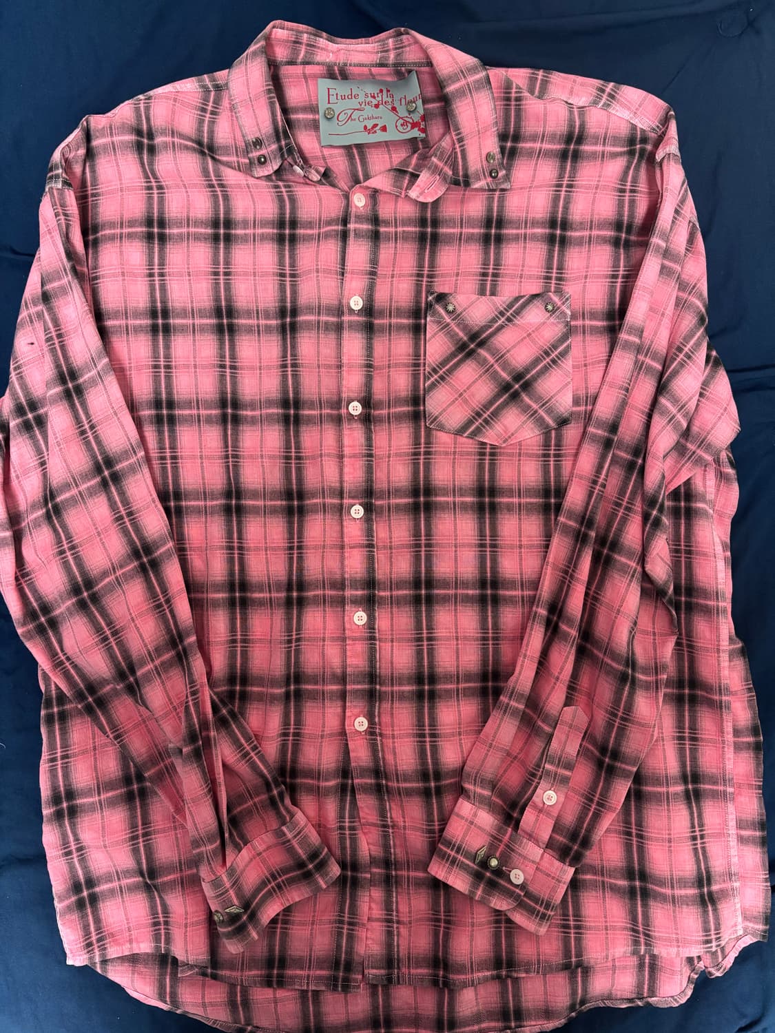 가키하라 핑크 체크 셔츠 상품이미지2