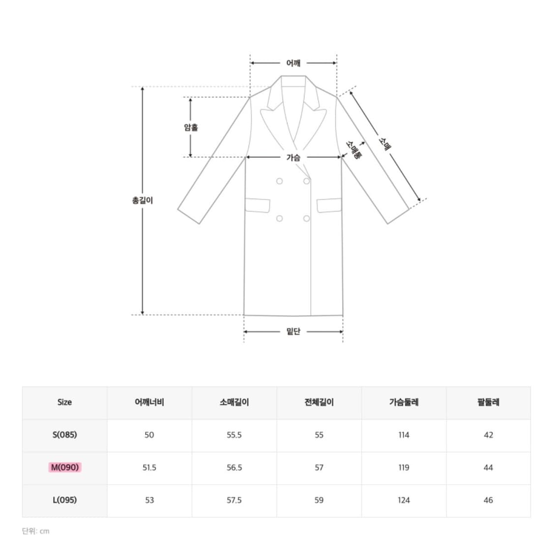 스파오 숏 더블코트 떡볶이코트 그레이 M (SPJWE4TG03) 상품이미지4