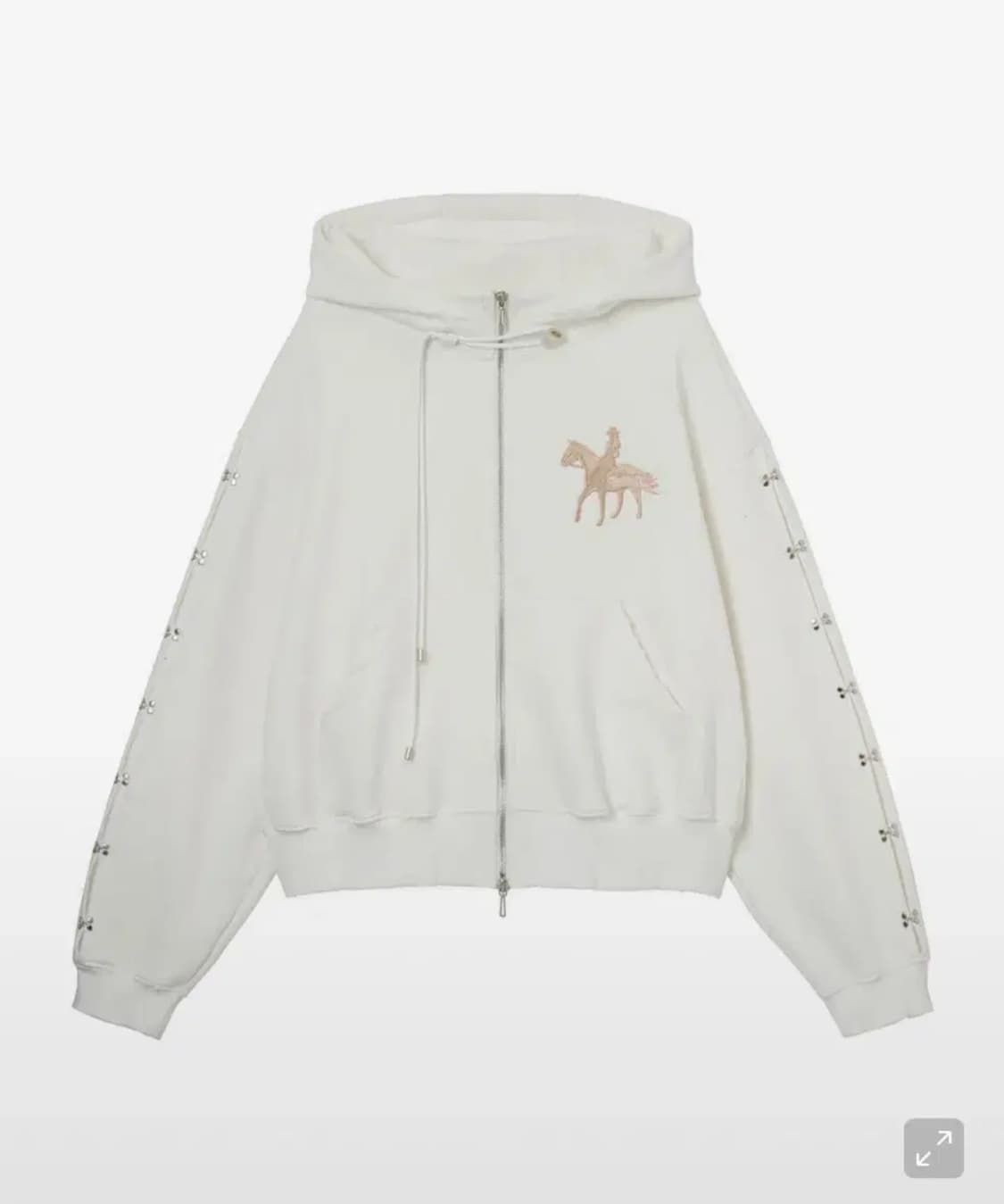 2000아카이브스 year of horse hoodie 후드집업 아이보리 상품이미지1