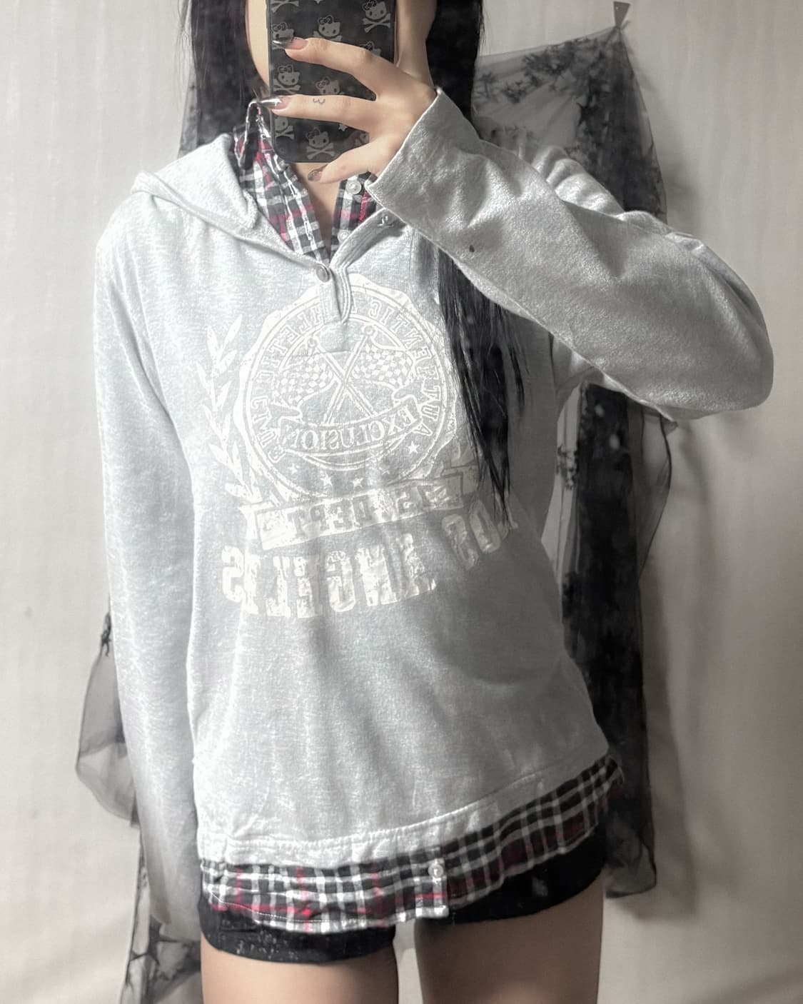 y2k pk 포인트 후드 롱슬리브  상품이미지2